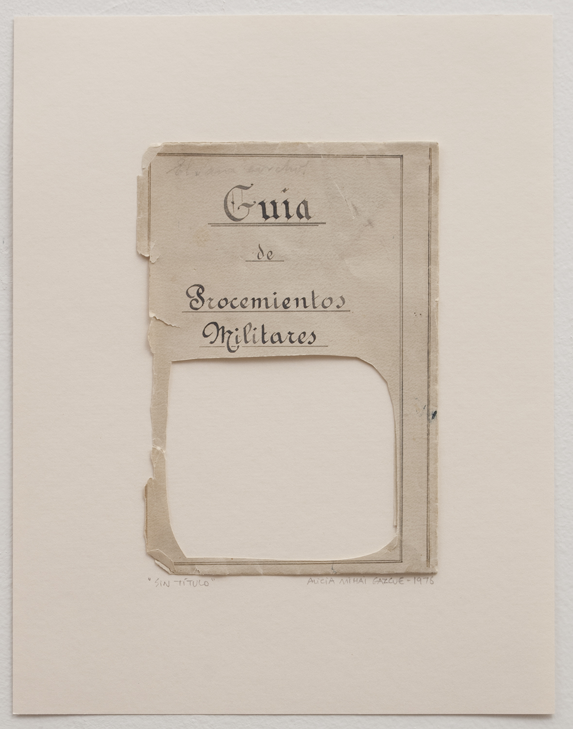 Sin Titulo, 1976 Cut out printed paper 6.75"” x 4.75"