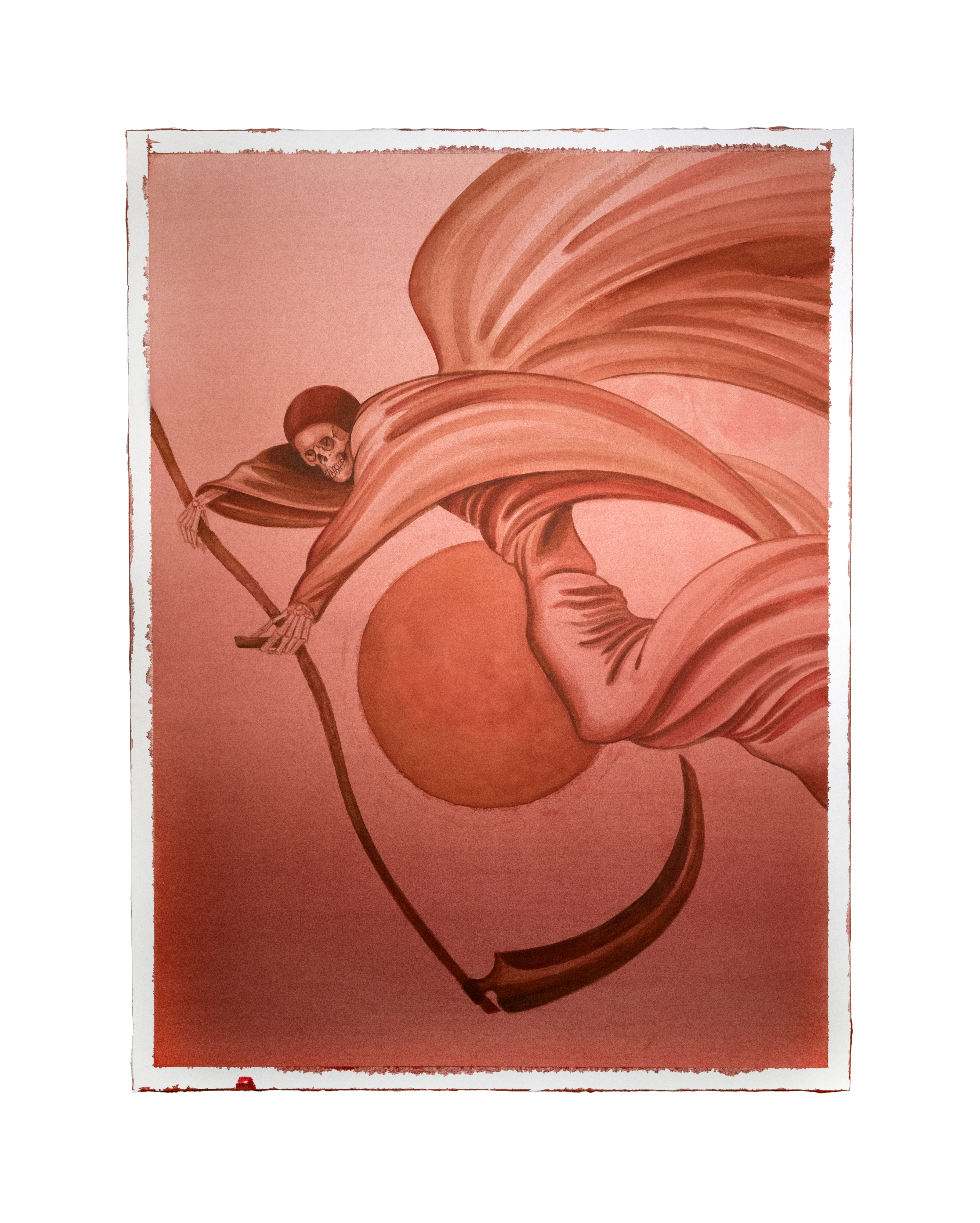 Hanging On In Quiet Desperation,&nbsp;2020Watercolor on Arches Paper Adhered to Wood Panel40 x 30 inches (101.6 x 76.2cm)