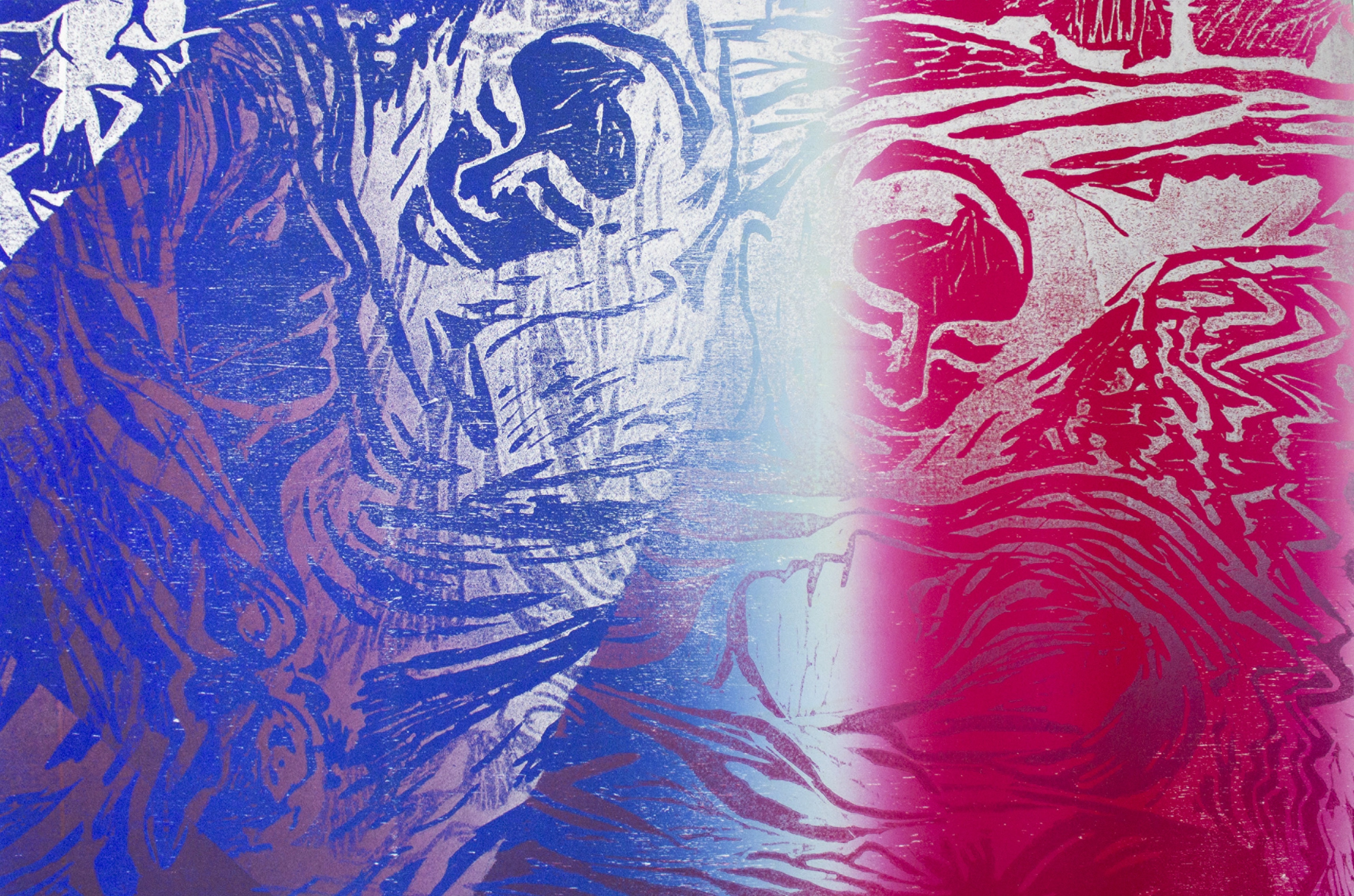 'Where oxlips and the nodding violet grows',  2022. Woodcut on paper, 44x29cm