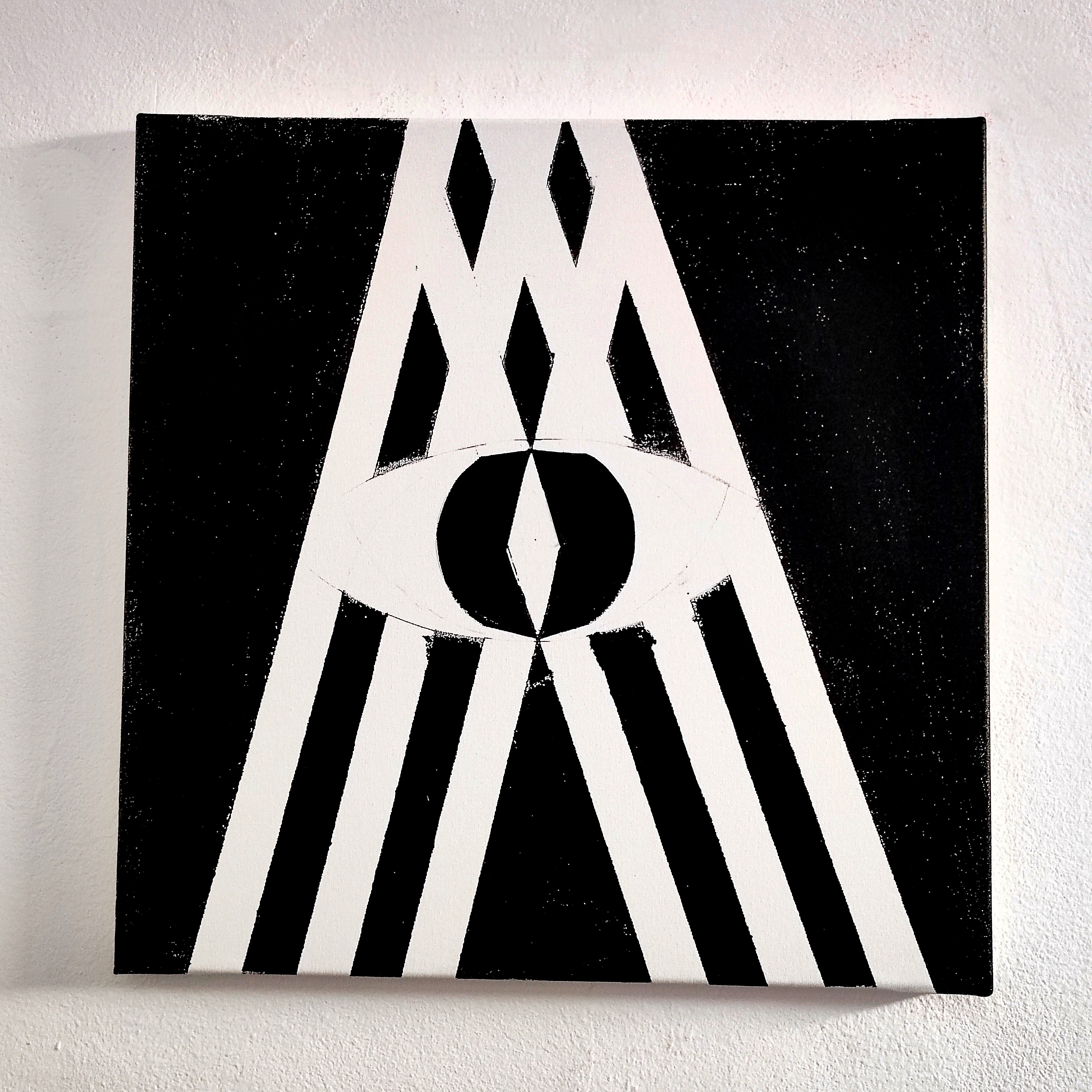 A, a!; ink on canvas, 40 x 40 cm