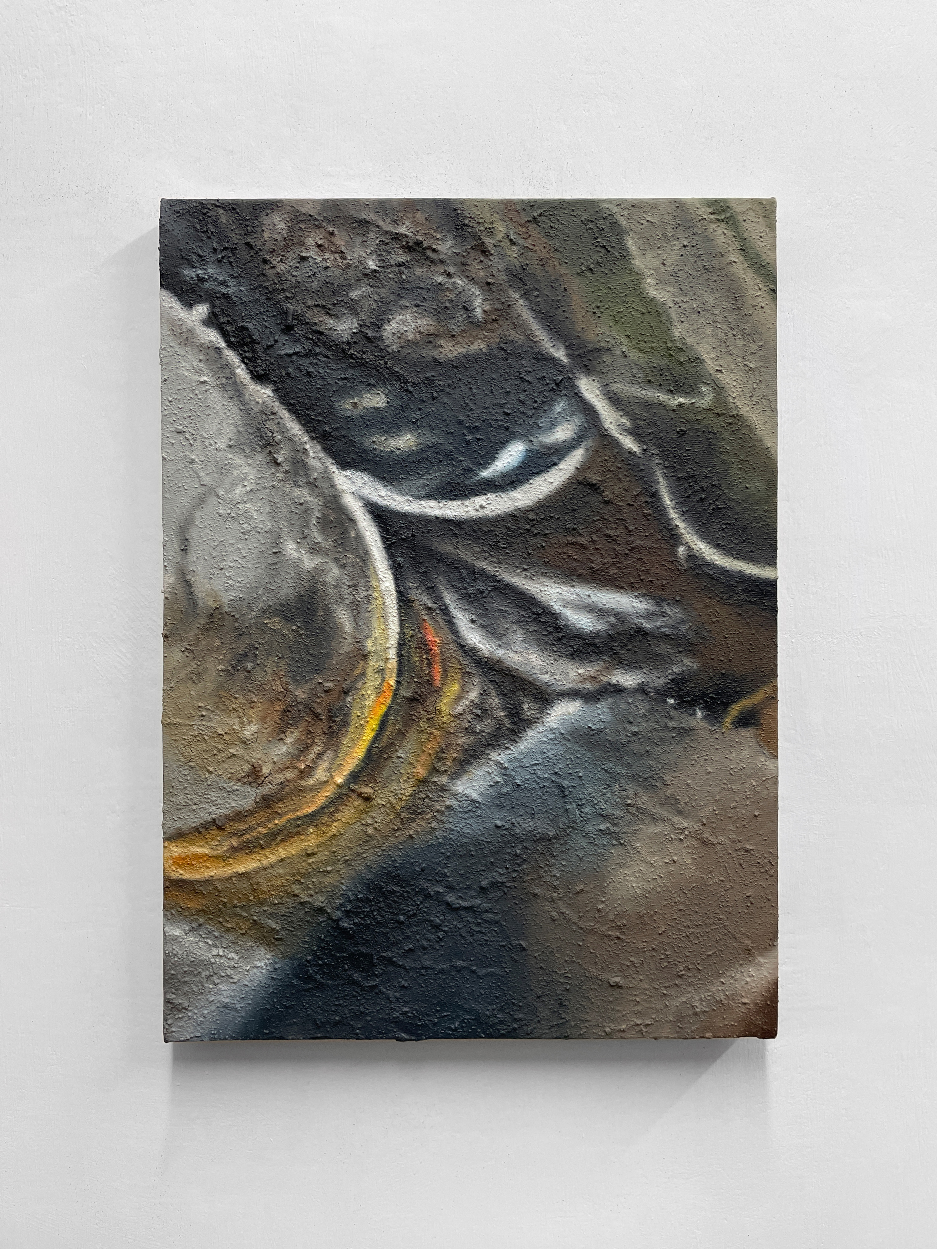 Brushes (2)Soil, sand, dust, acrylic, oil on canvas, 40x30 cm, 2025