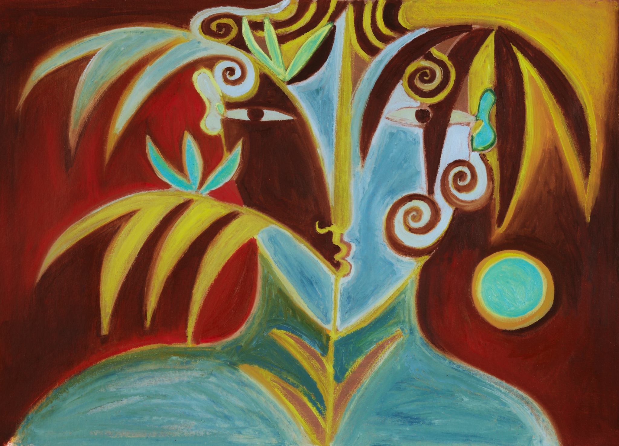 Portrait 4, 2024. Oil & oil stick on canvas. 76cm x 54cm