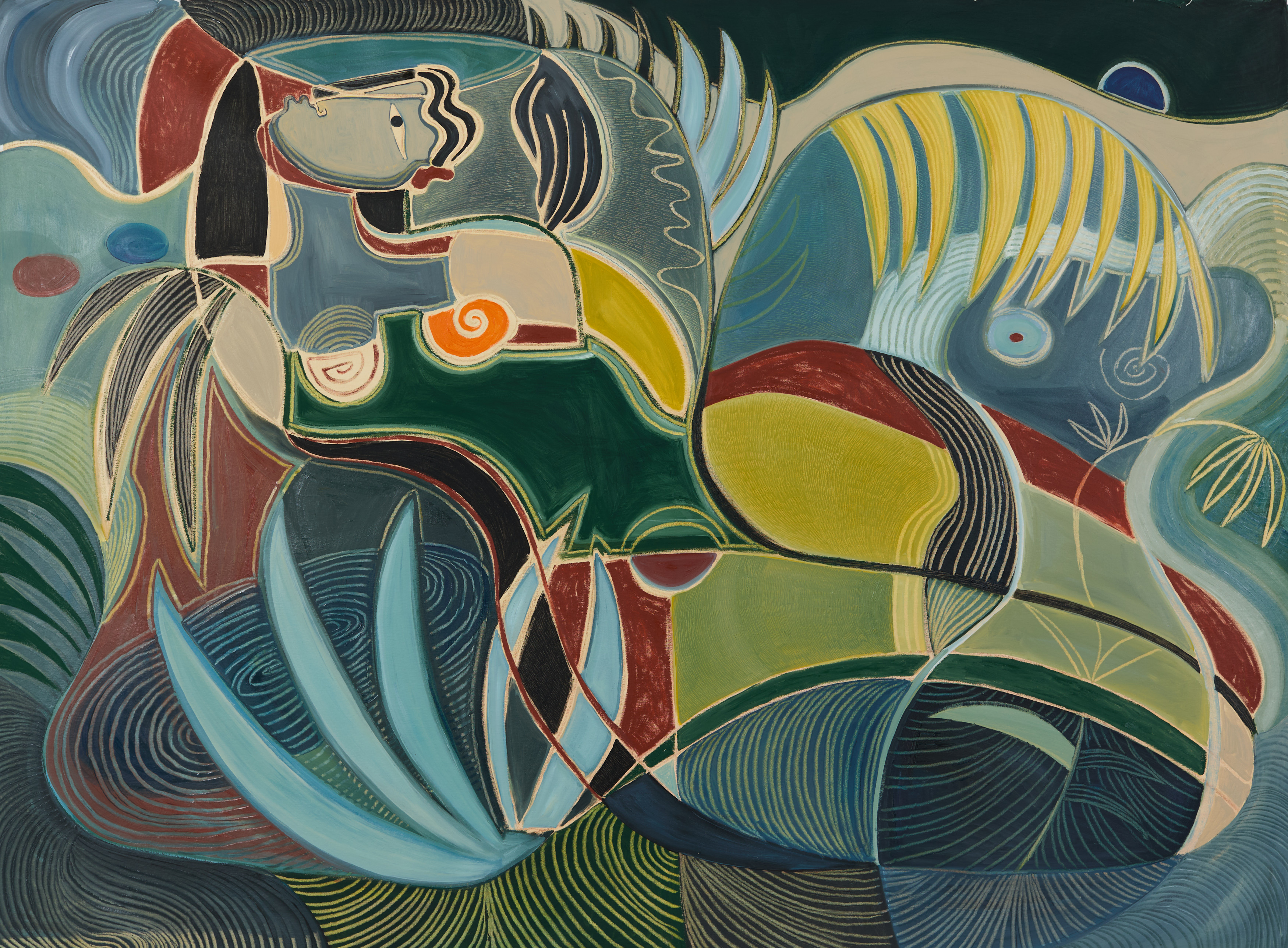 Three Bodies, 2025. Oil on linen