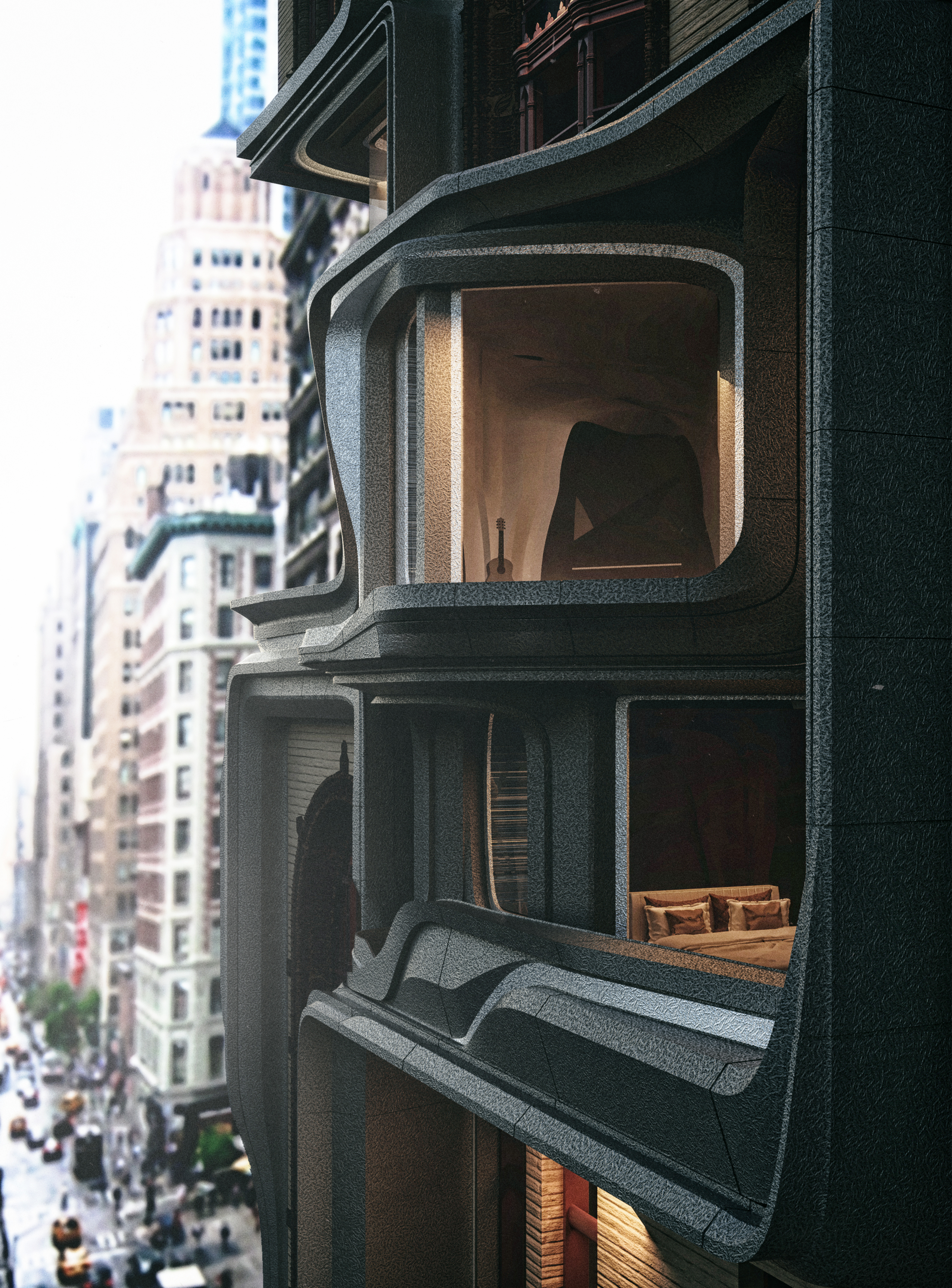 Rendering Facade Close Up