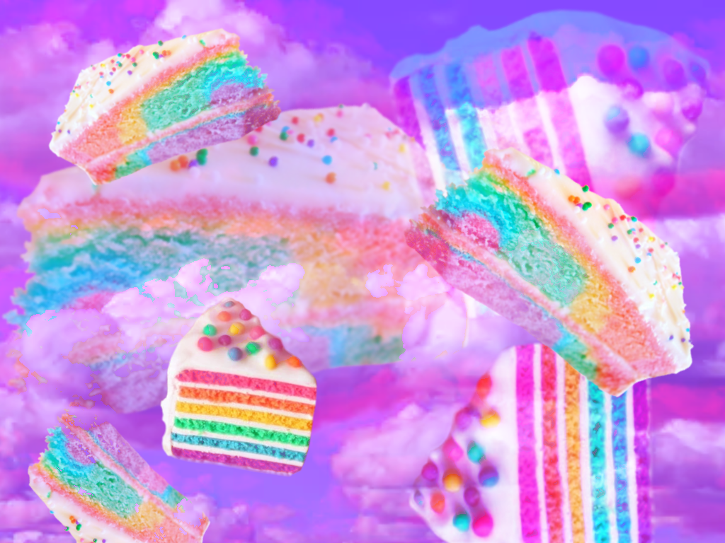 Pink Cloud with Rainbow Cake Projection for Client