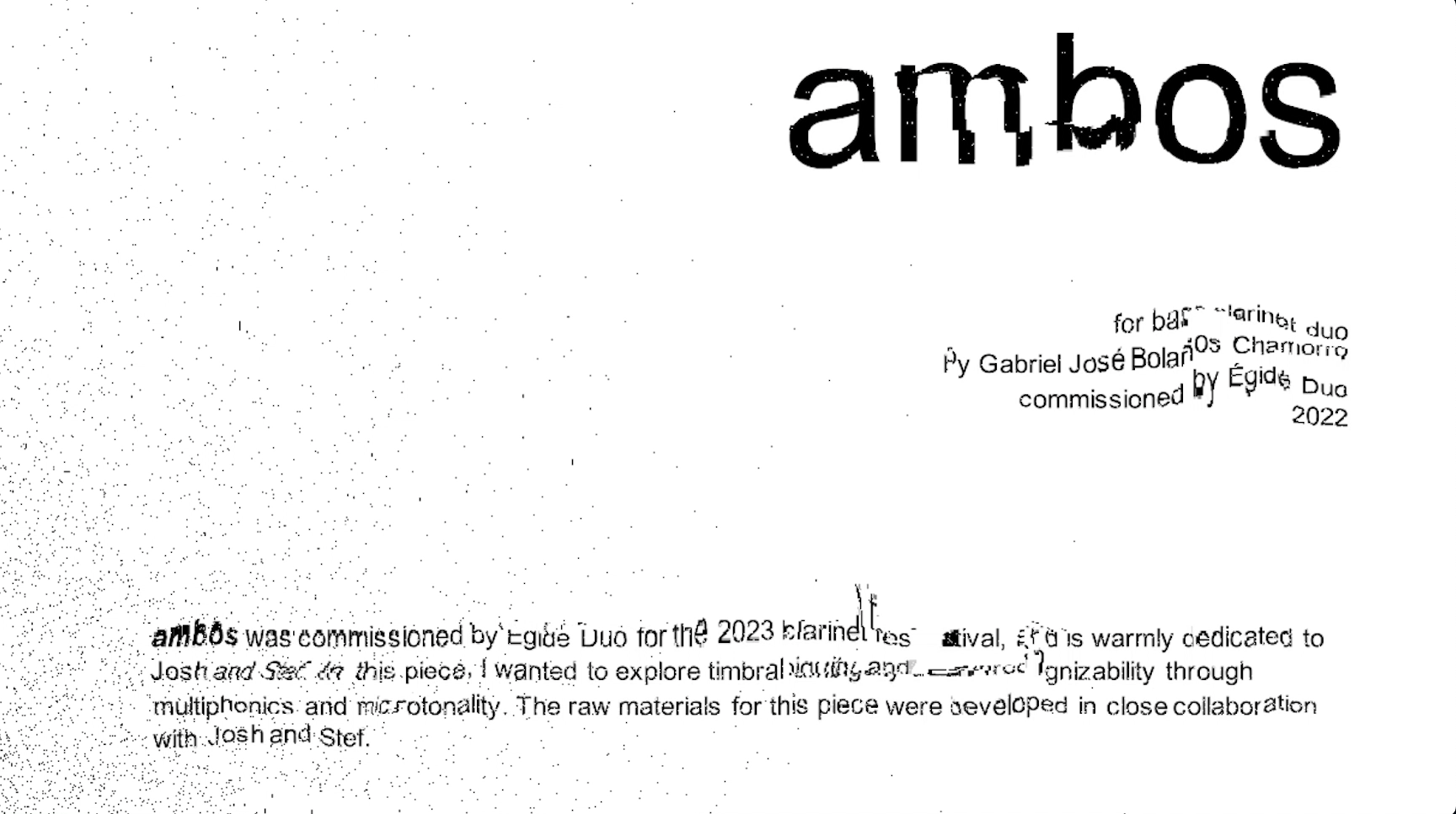 ambosbass clarinet duo. 2022