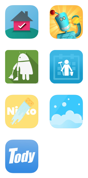 Icons of chore management apps reviewed.