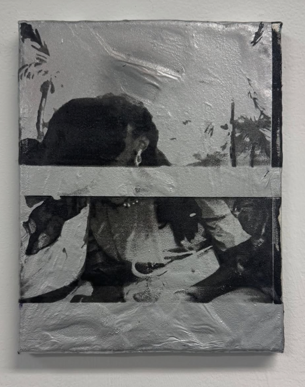 Daphnis & Chloe (1958), 2025, Oil, airbrushed acrylic & pigment on canvas, 25.5 x 19.5 cm