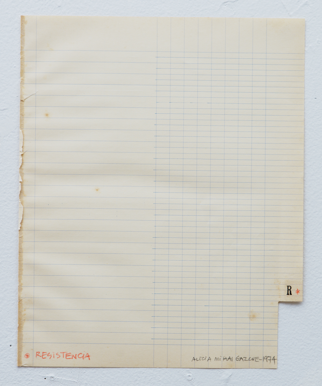 Resistencia, 1974 Pencil on folded paper 11" x 9"