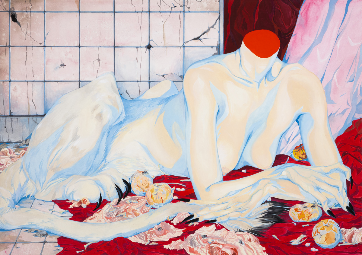 Easy Pickings (2021), 75 x 105 cm, watercolor & gouache on paper