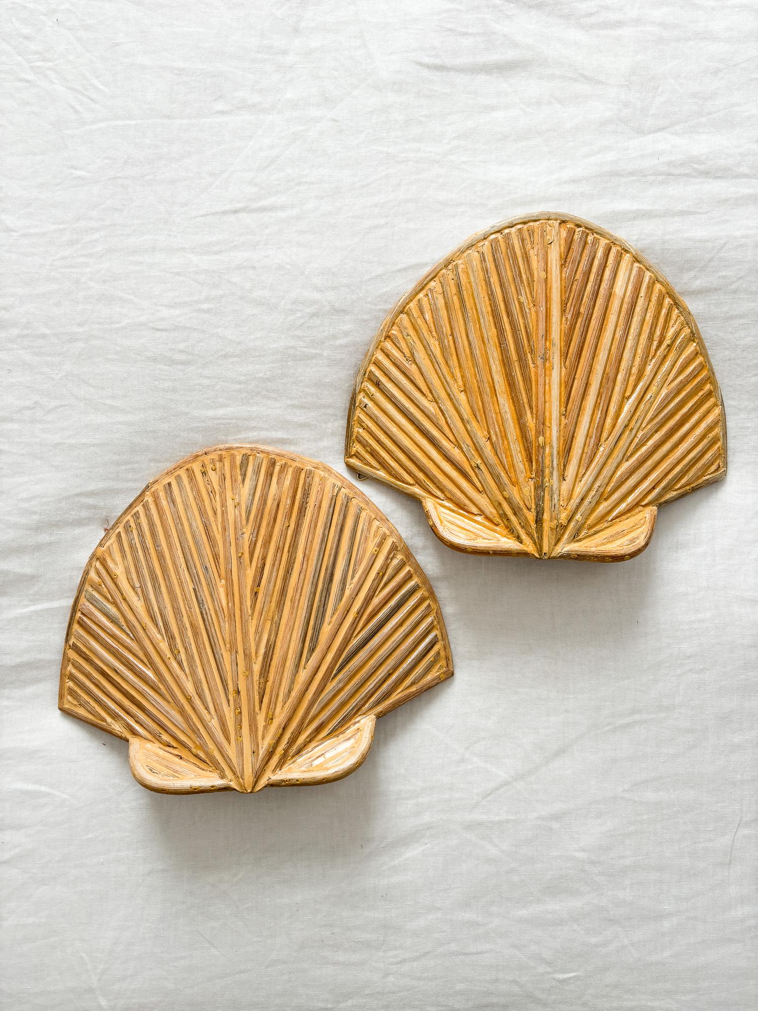 Rattan Shell Sconce  1960s