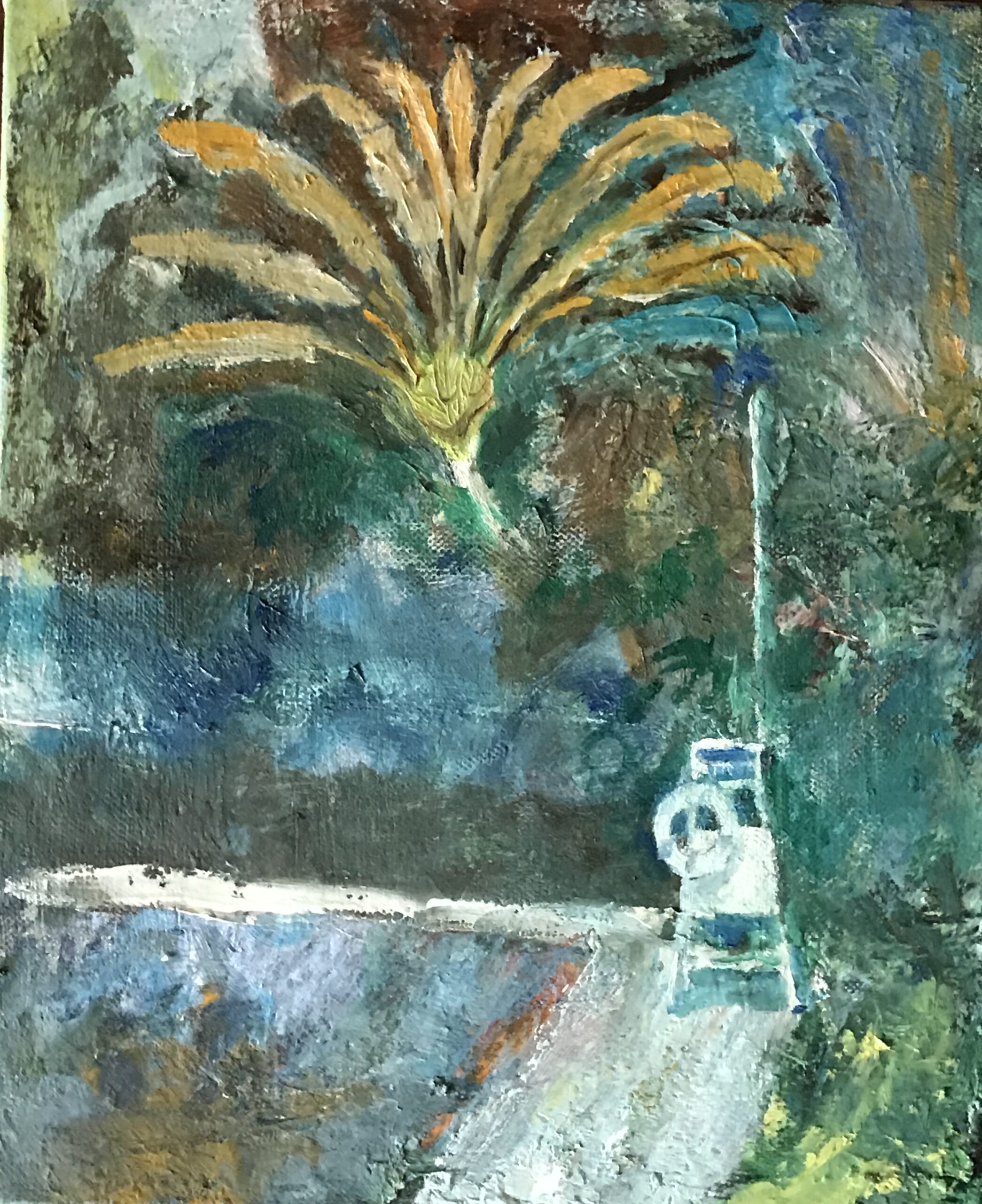 Painting of the Pool, Bangkok, oil on canvas, 30 x 25 cm