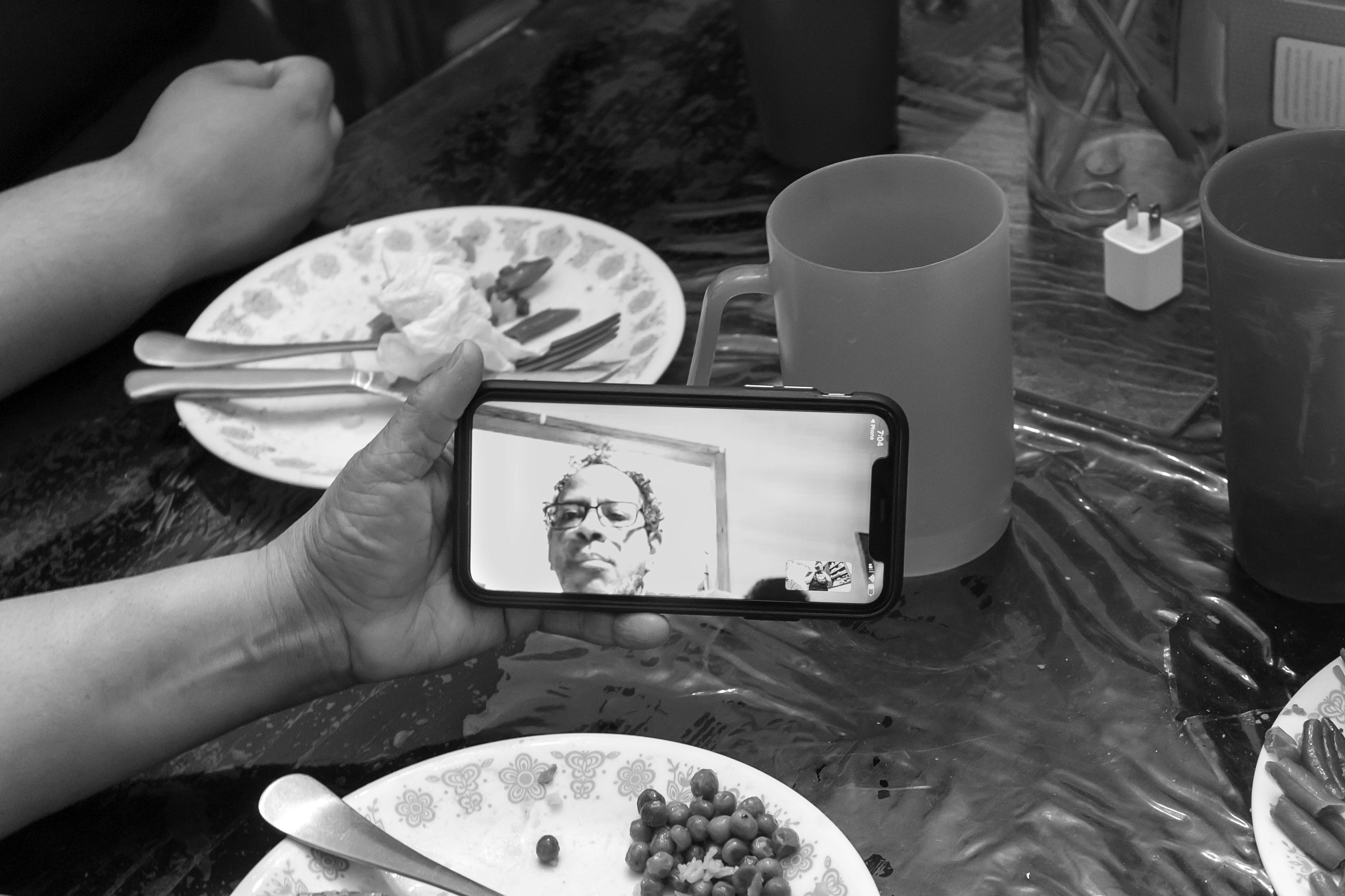 Stefanie Perrotte, FaceTime, 2020. Archival pigment print on Baryta paper, 13” x19”. Image courtesy the artist.