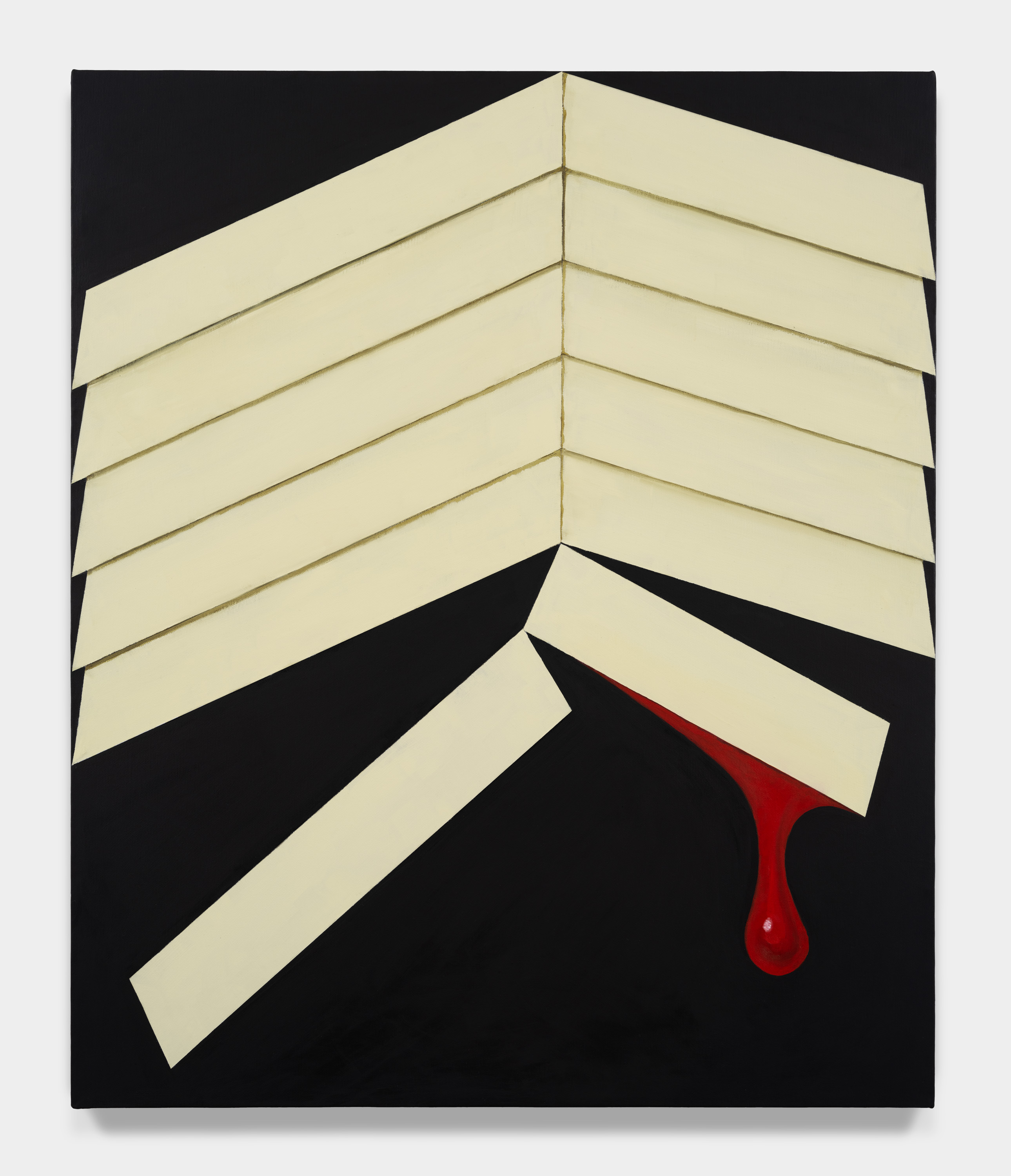 Falling House, 2023, Oil and acrylic on linen, 36 (H) x 30 (W) in.