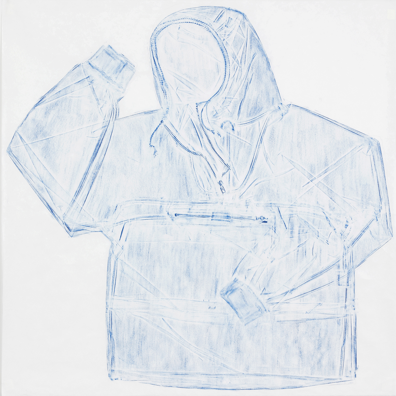 Rainshell, 2015. Frottage, 37 x 37 inches (94 x 94 cm)