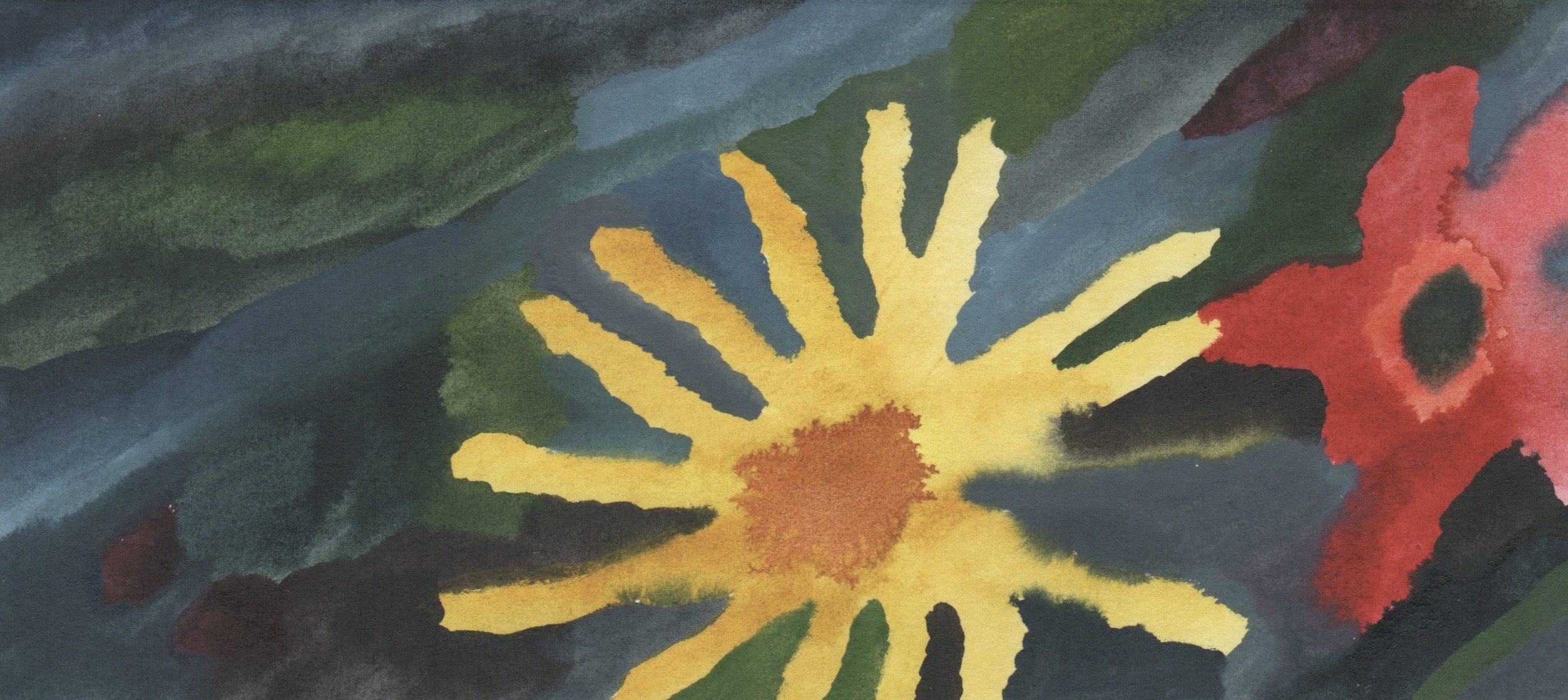 Red and yellow, watercolour on paper