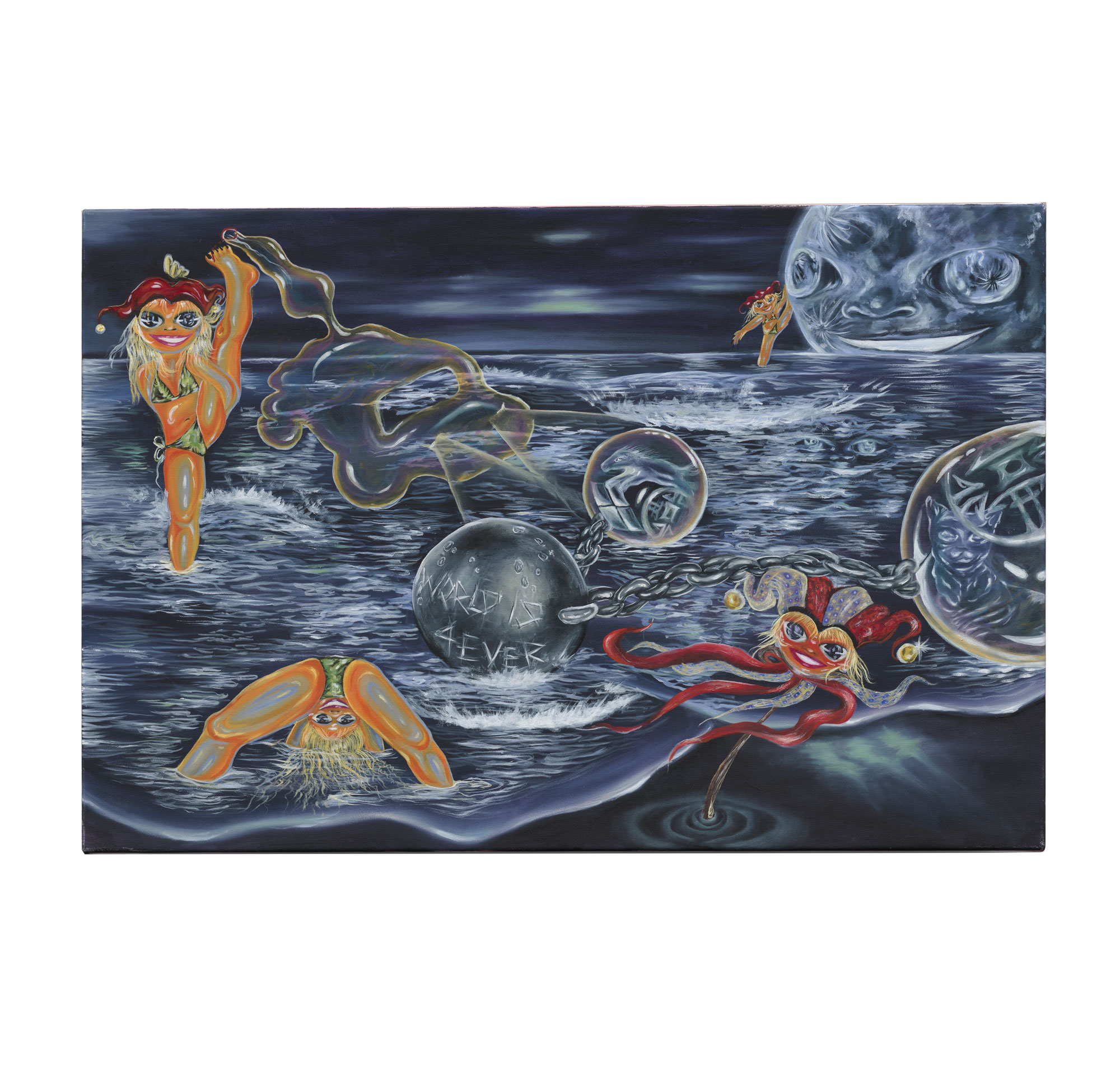  Jacquie Meng WORLD IS 4EVER 2024 Oil on Canvas 56 x 84 cm, Image Standish and Co