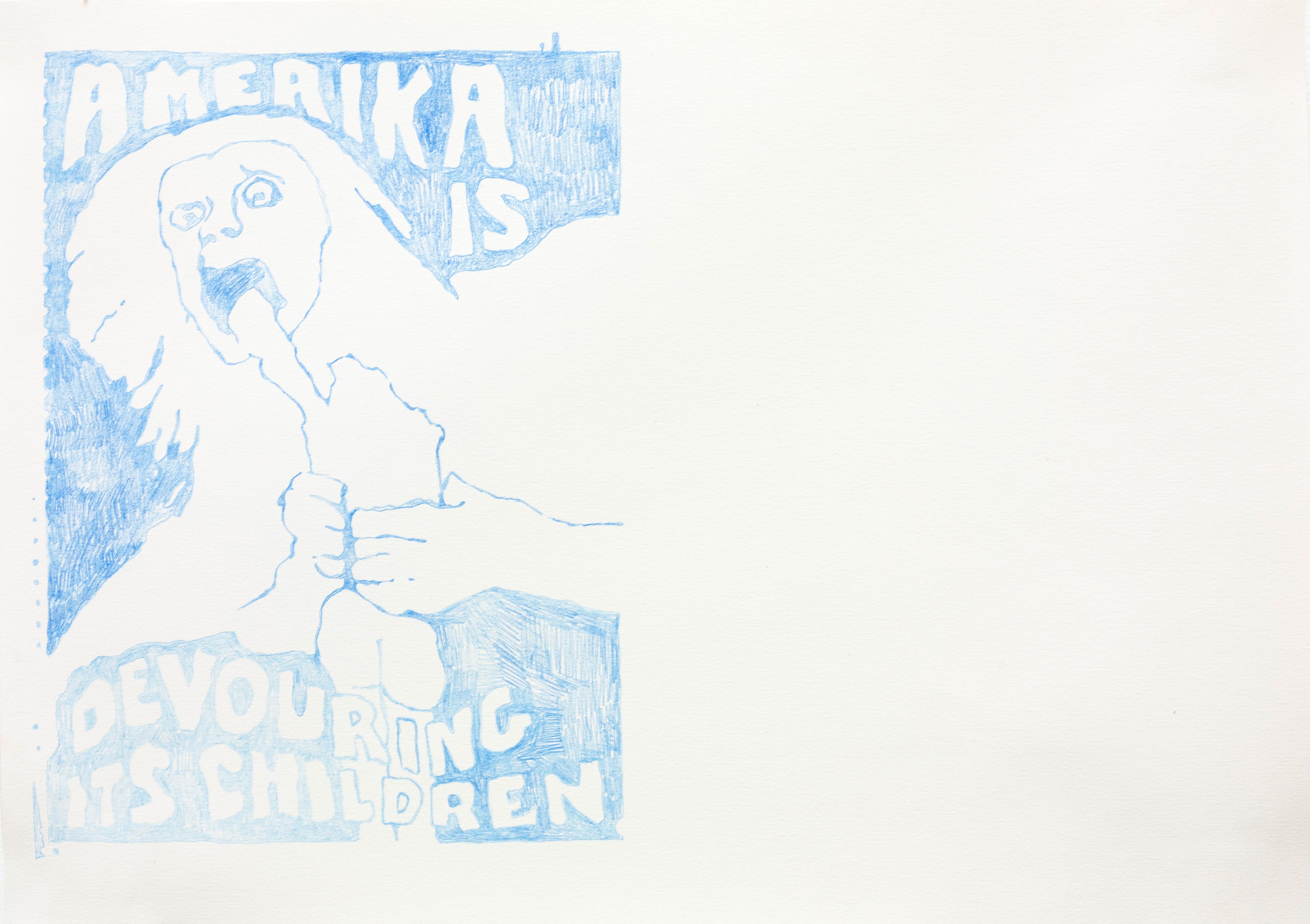 Stuck (4), 2020, coloured pencil on paper, 297 x 420mm