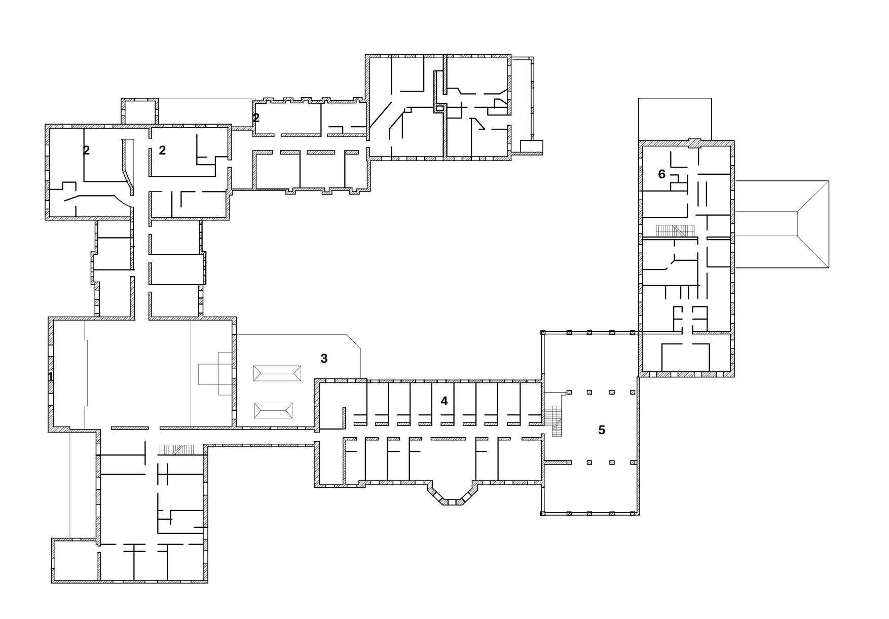 1860 Plan of the Oneida Community House Plan: Drawn from Communes in the New World by L. and O.M. Ungers