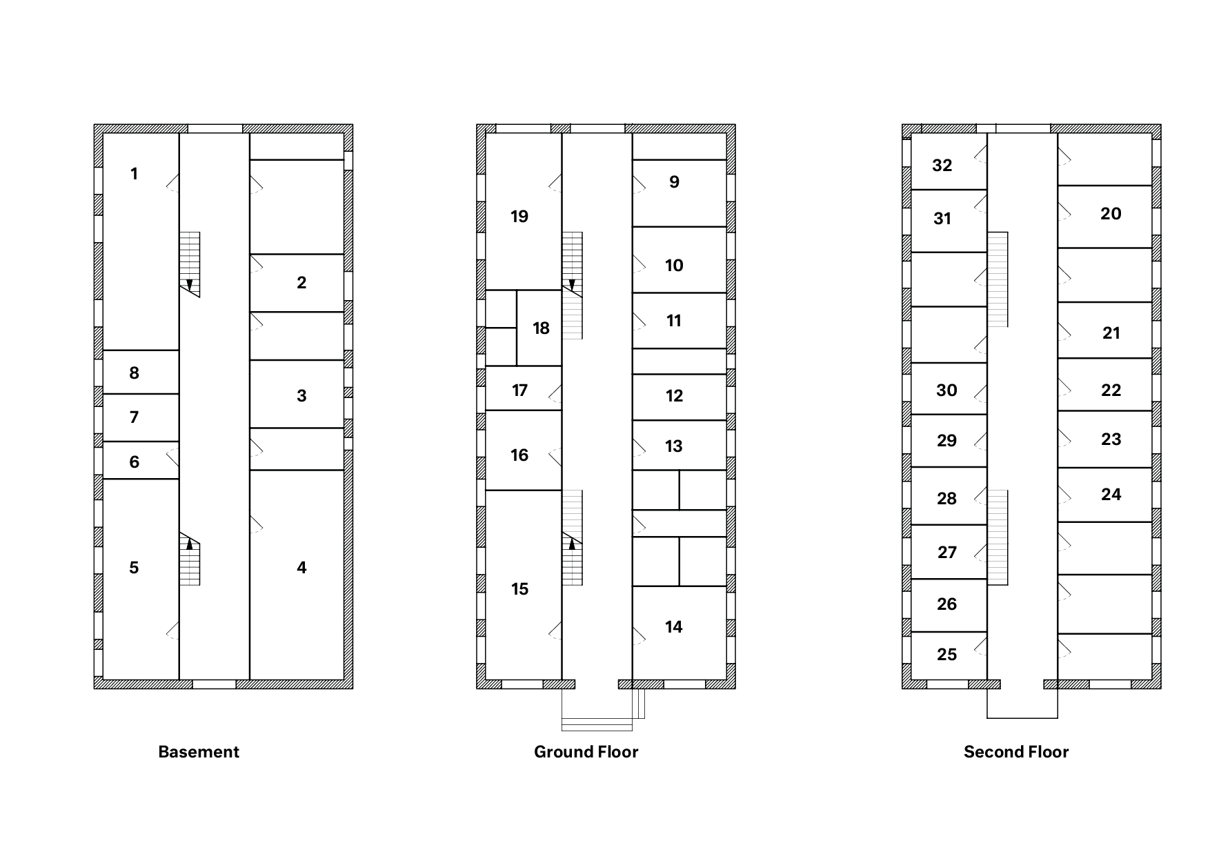 1867 Floor plans of the Lion House. Plan: Drawn From The Mormon Prophet Harem; or, An Authentic History of Brigham Young, His Numerous Wives, and Children by J. S. Goodman. Utah State Historical Society
