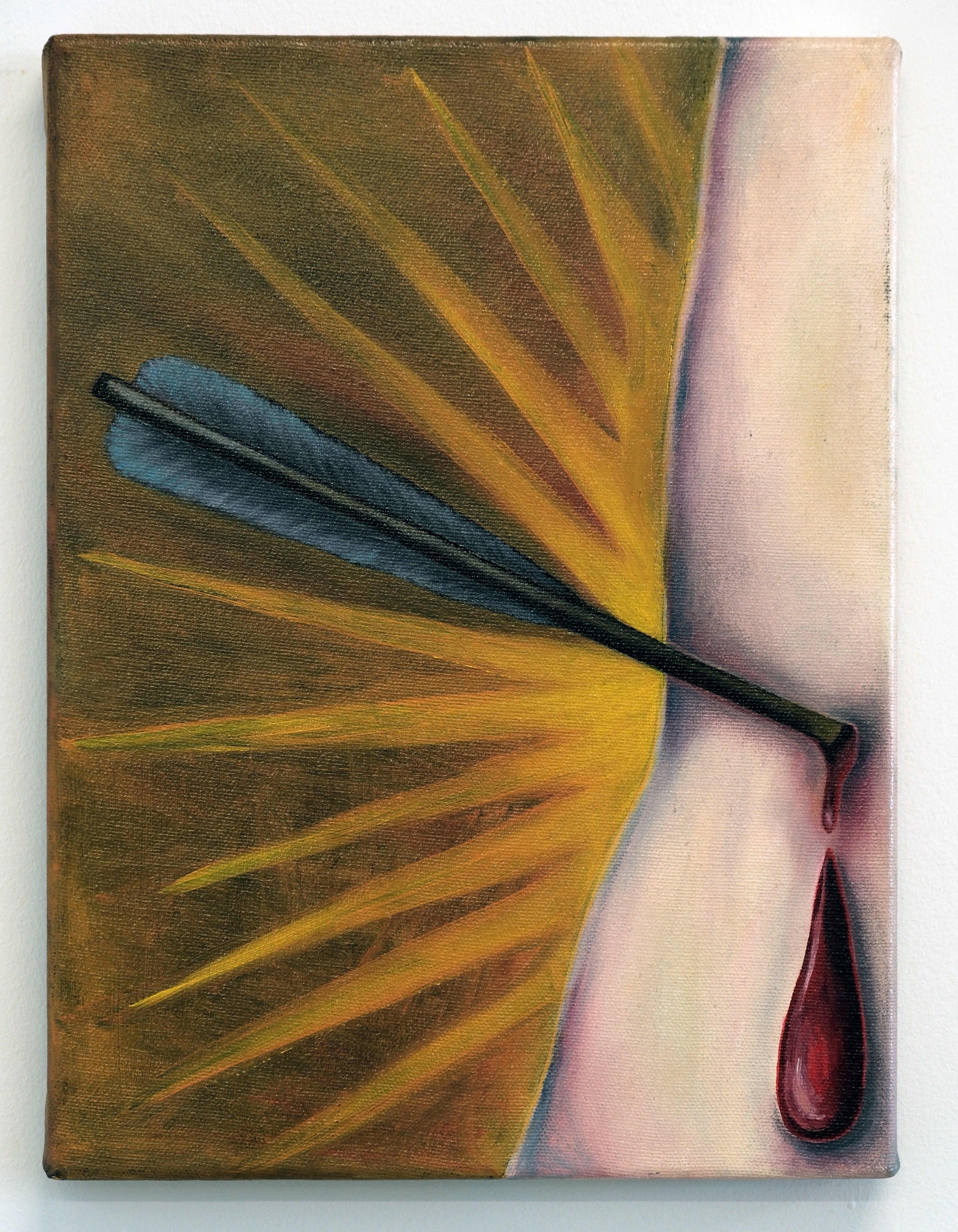 Joan of Arc: She feels her heart beating in the flesh of her arm, 2021 - 9 x 12in