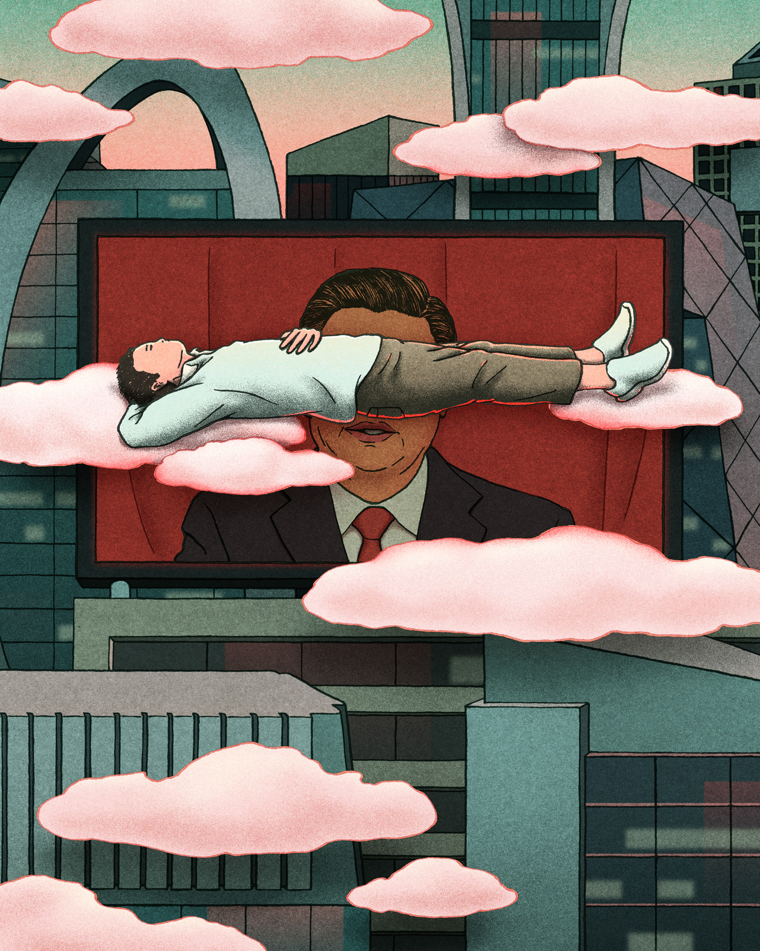 Lying flat. Lying flat