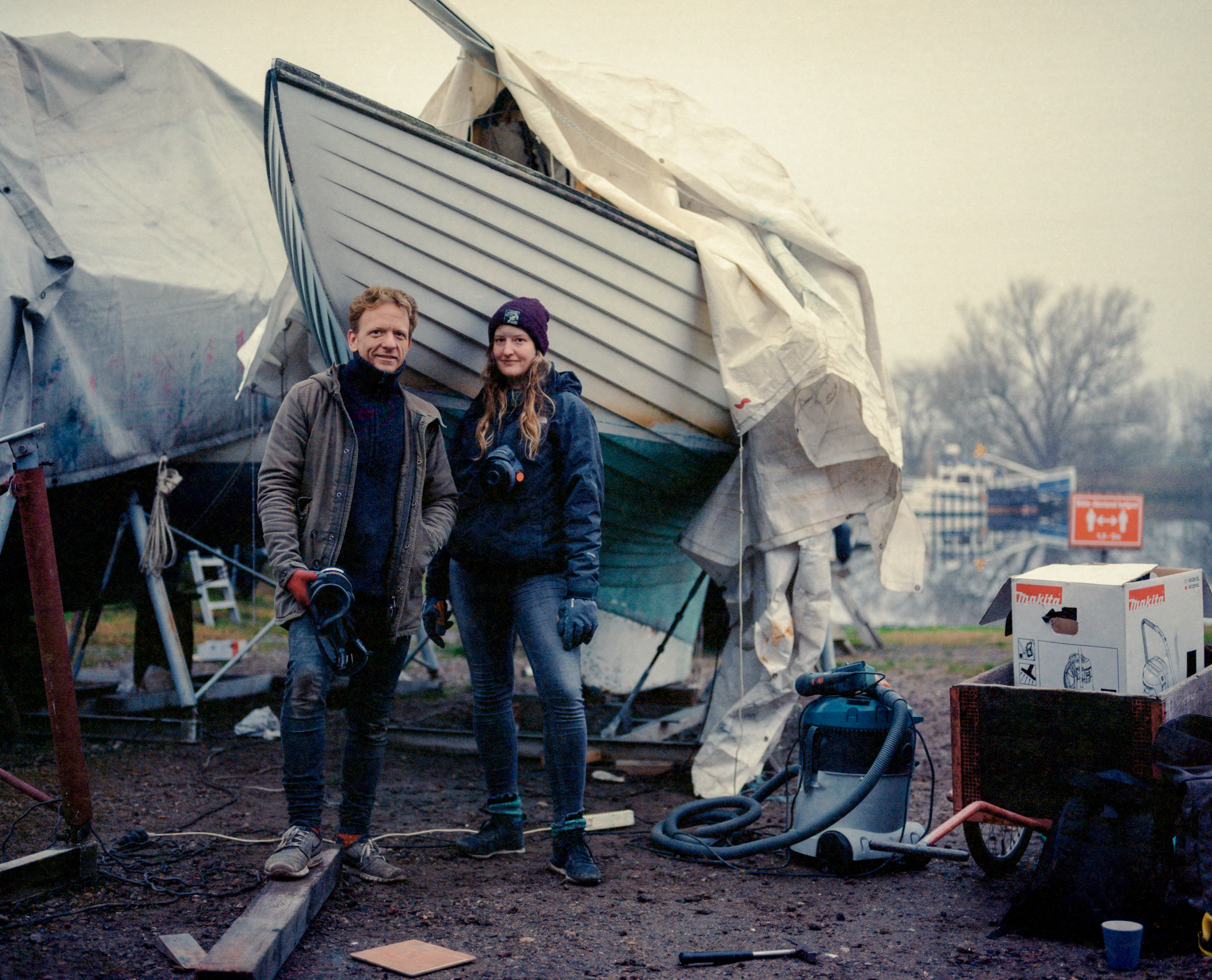 Peter & Ann with 'Kleiner Bär' their Boat