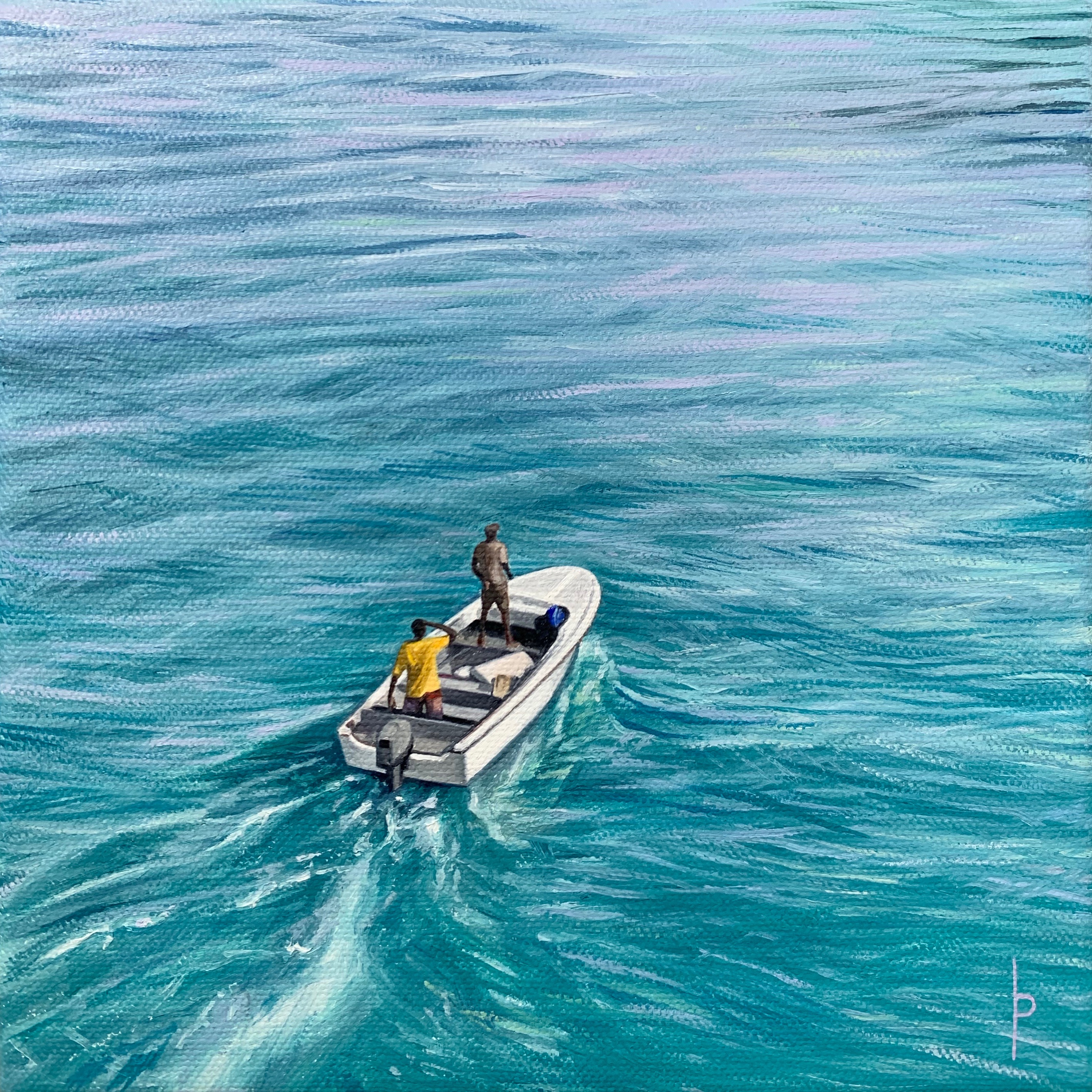 Fishermen 2021 Oil on Canvas 8"x8" SOLD