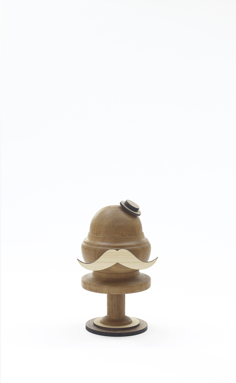 Ladies & Gentlemen, exhibited at Zetter Hotel. Series of figures made from reclaimed turned wood, laser cut ply, walnut, perspex & emulsion.