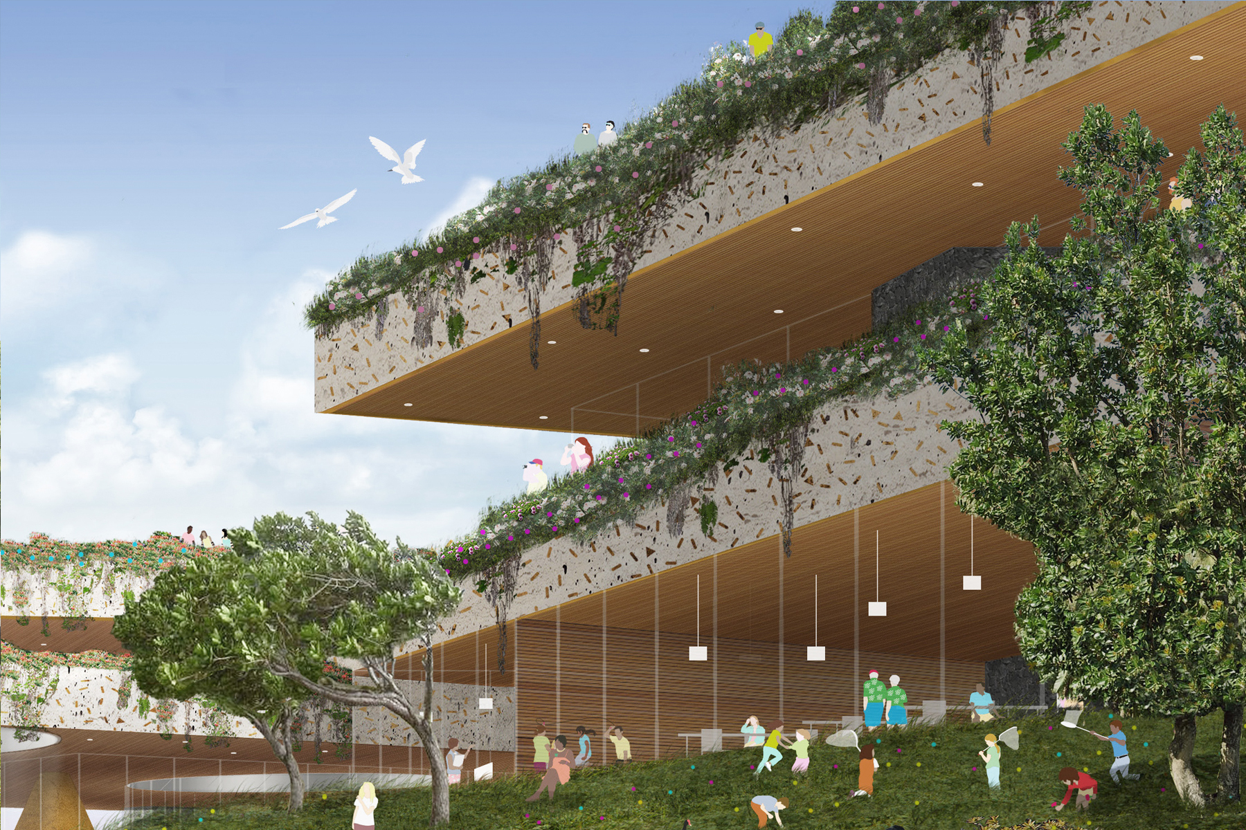 ● Render view / Presidential Library, Competition / MOS / Role: Designer / Honolulu, Hawaii (2014)