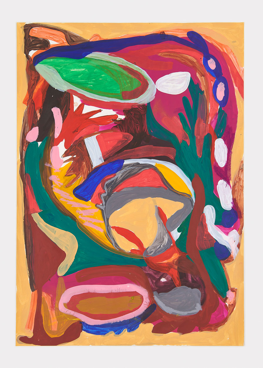 Herman Mbamba and Cameron PlatterUntitled, 2019. acrylic on paper. 101cm x 71cm