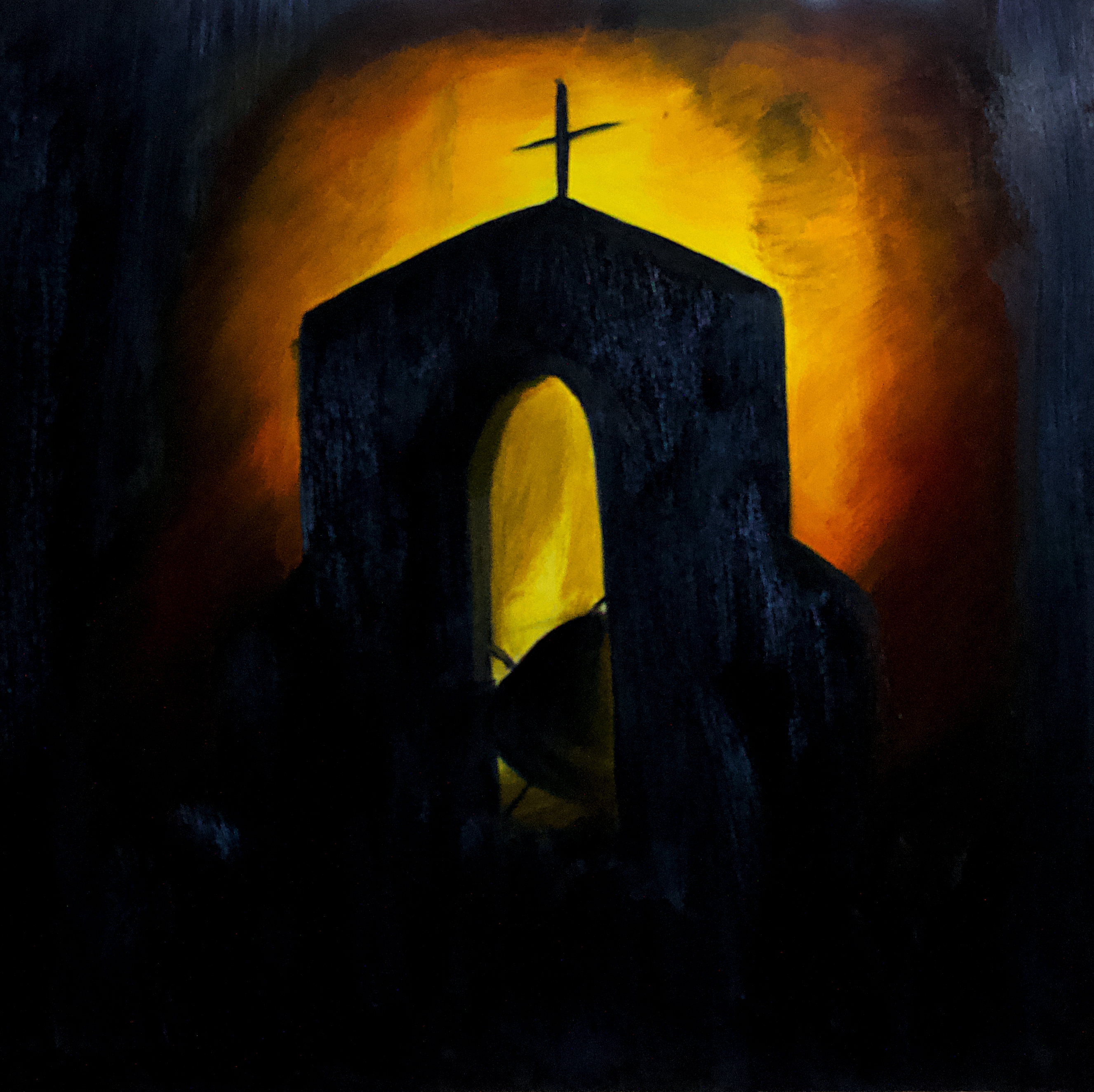 "Hope Aflame", oil on panel, 20”x20”, 2020