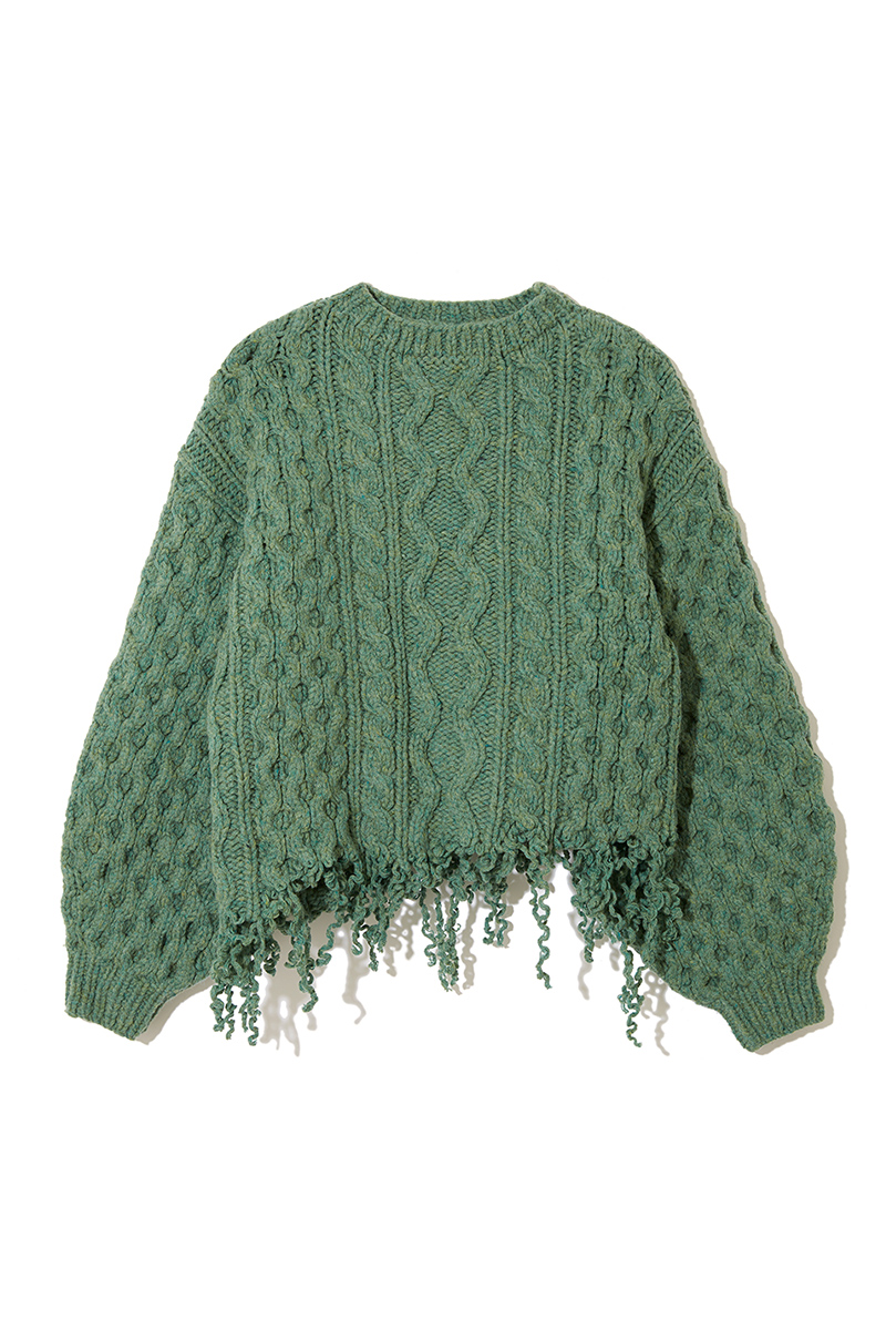 LEINWÄNDE DISASSEMBLY GREEN WOOL SWEATER - t.a.