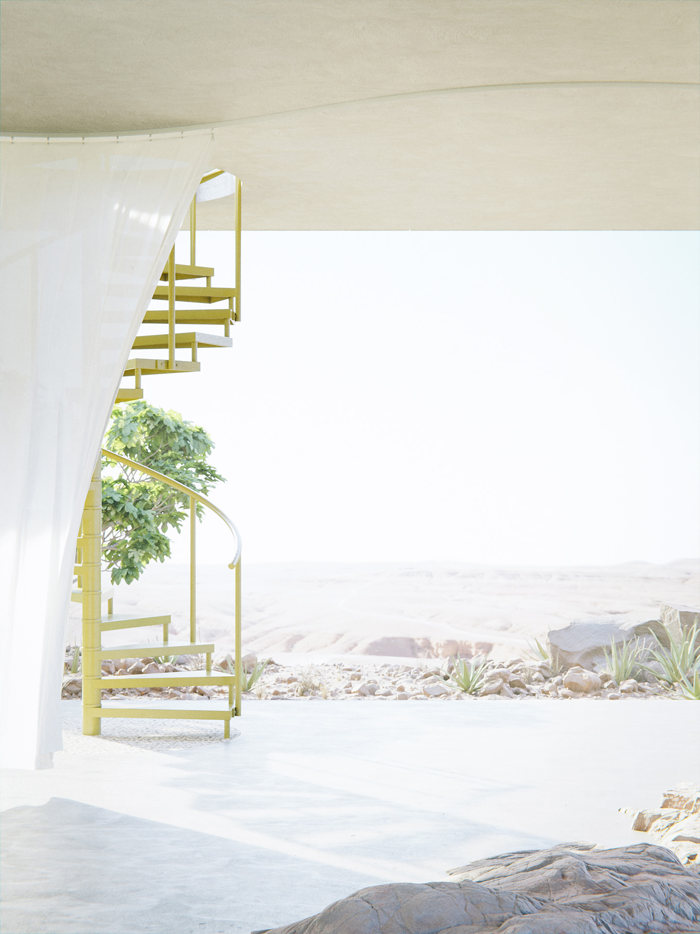 desert, construction, architecture, visualization, view, exterior