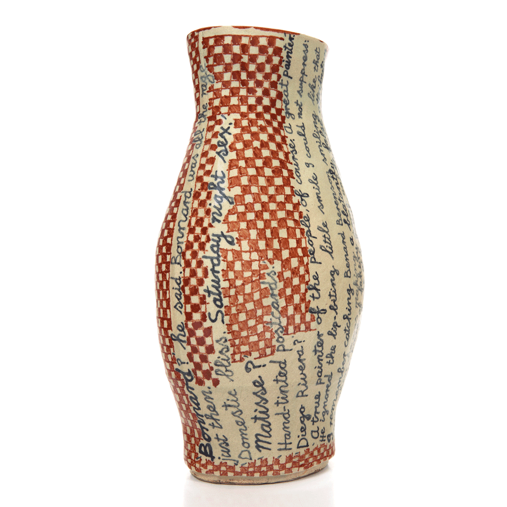 HN1196 A game of notes, vase 2, 22.2.16Glazed ceramic stoneware31 x 17.5cm