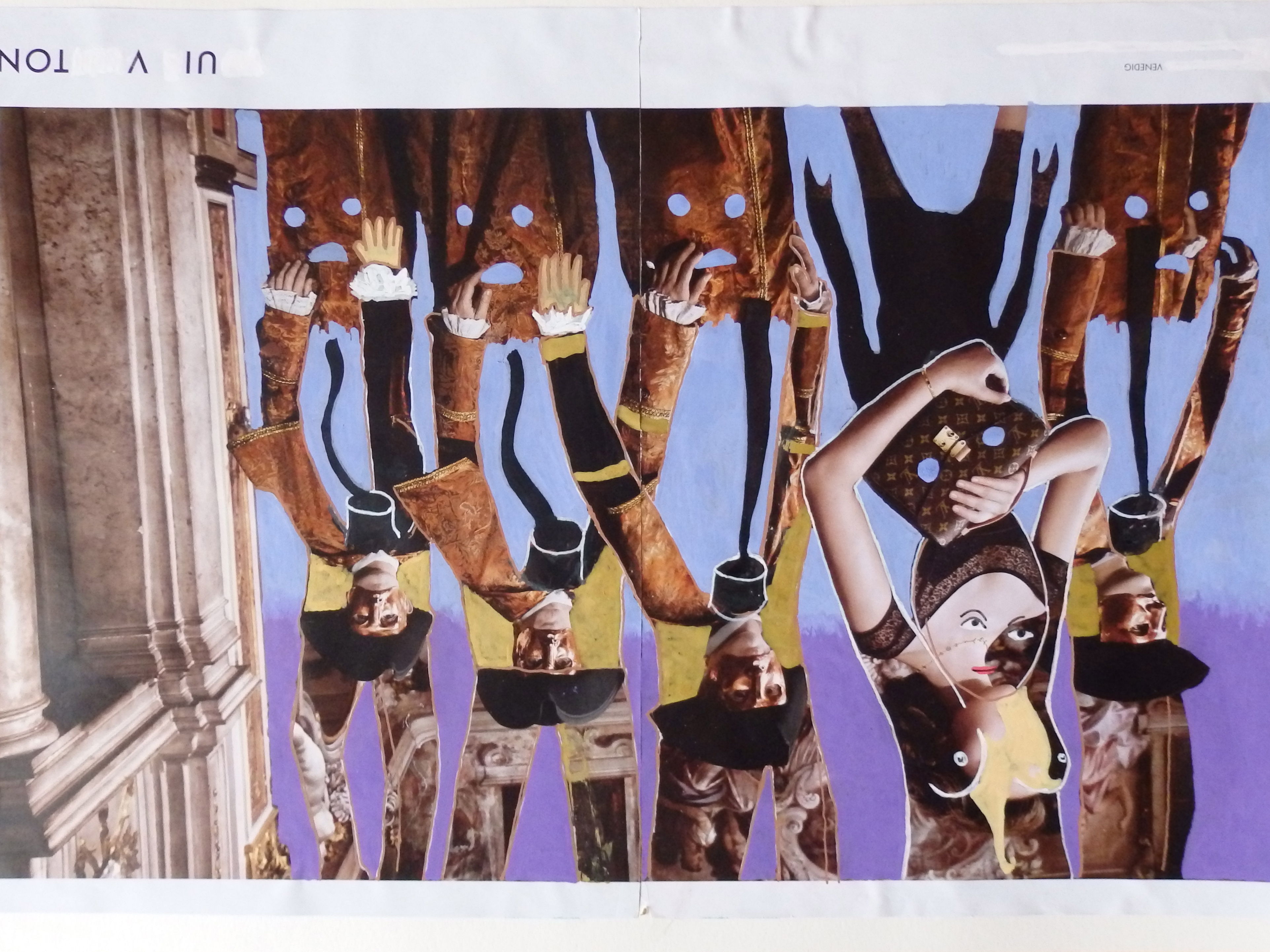 Not you in Venice, acrylic on magazine paper, A3