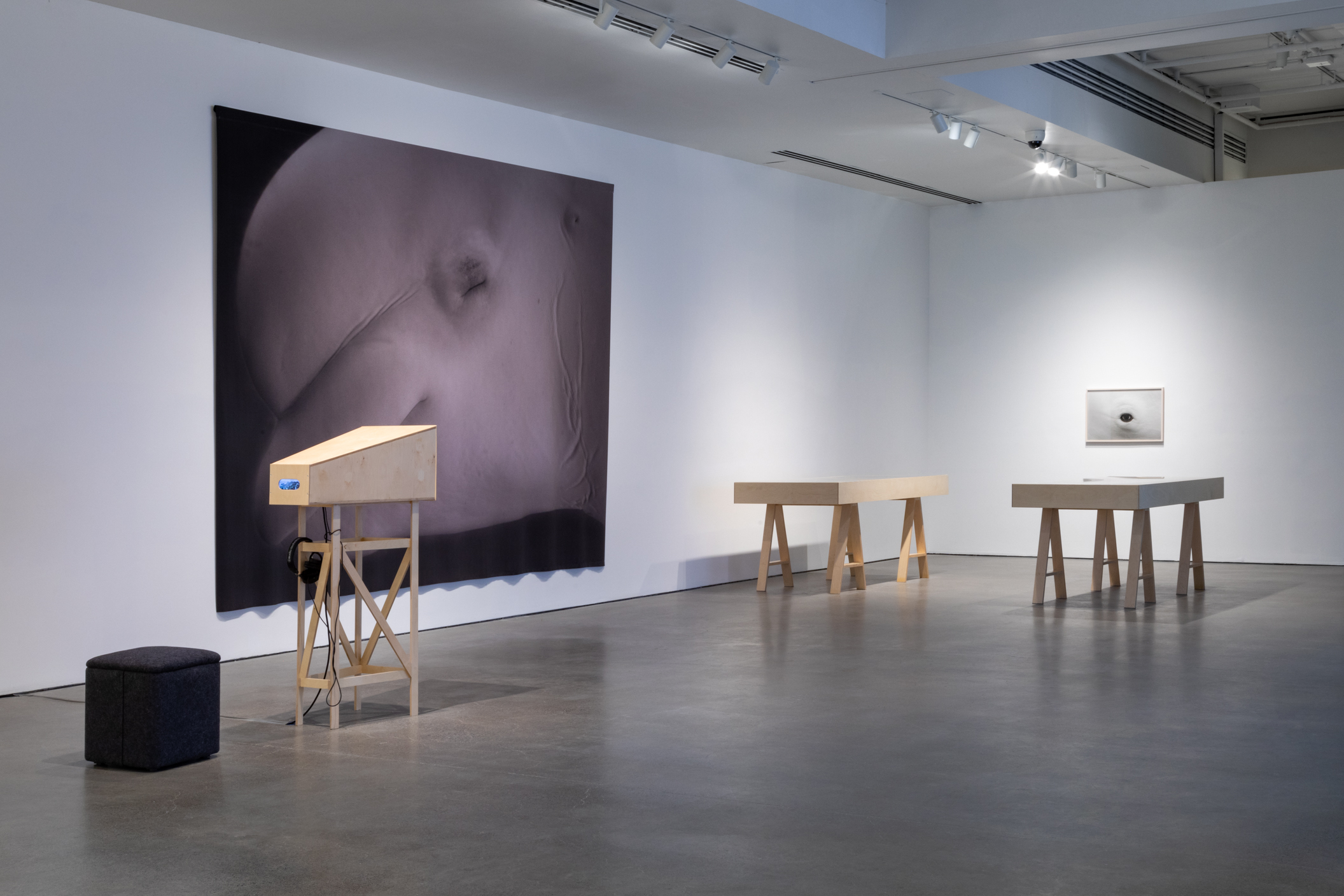 Vue de l’exposition Faux plis par hypothèses, 2024. Photo : Galerie de l’UQAM