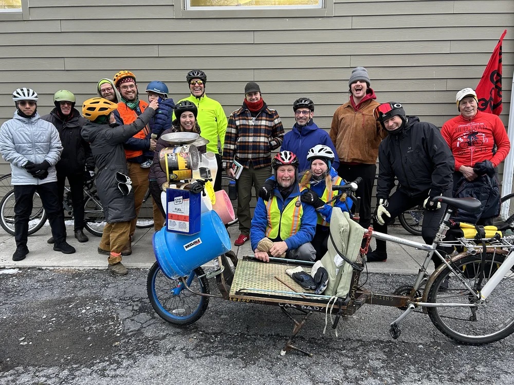 The collaboration included an inaugural bike ride from the Carlisle Tool Library to the exhibit’s opening reception at CALC.