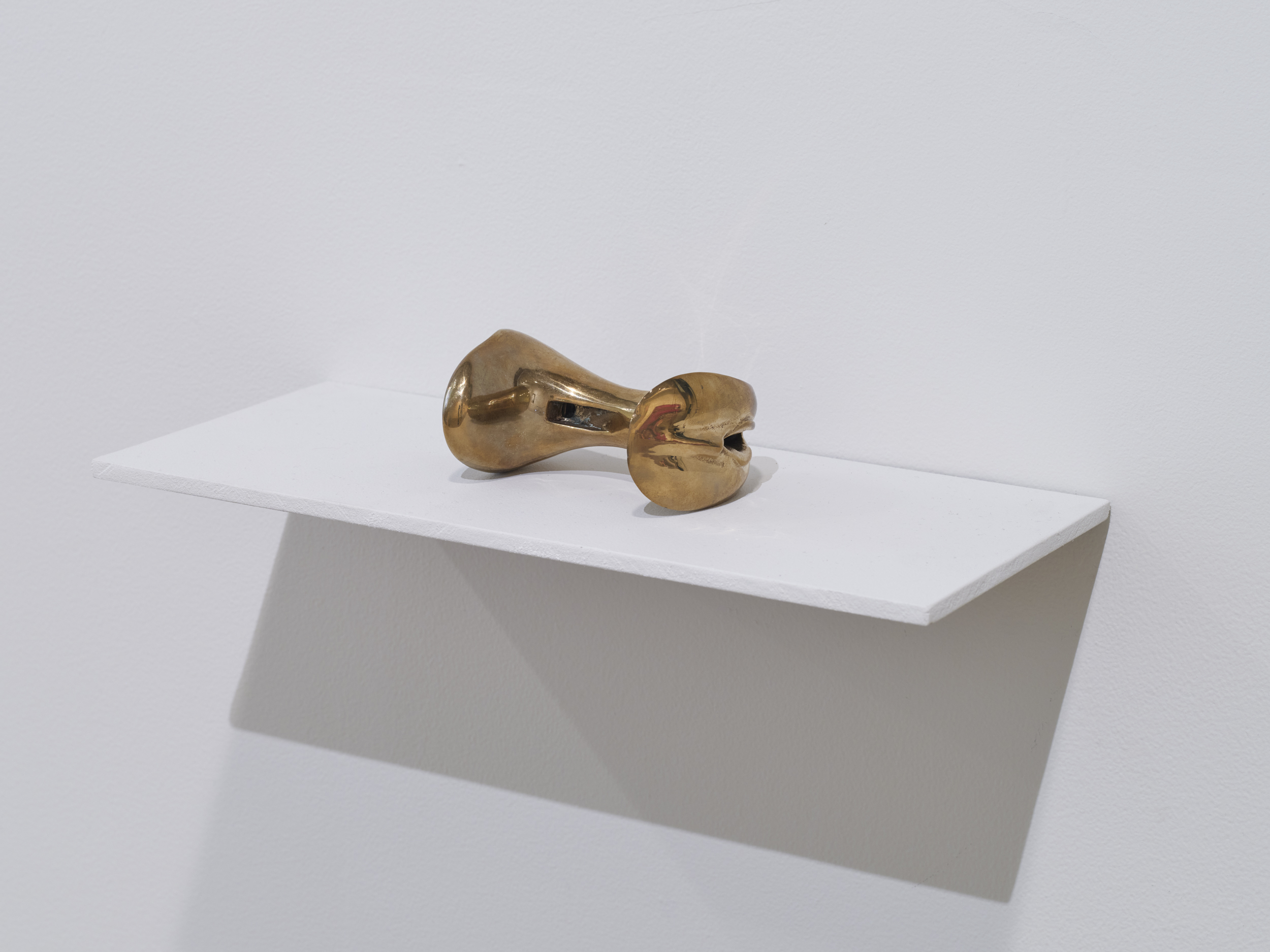 Ana Prvački, Syncope Whistle, 2019. Polished bronze, video, sculpture: 3 x 3.5 x 2 inches, video: 1 min 8 sec.Photo by Flaneurshan.studio