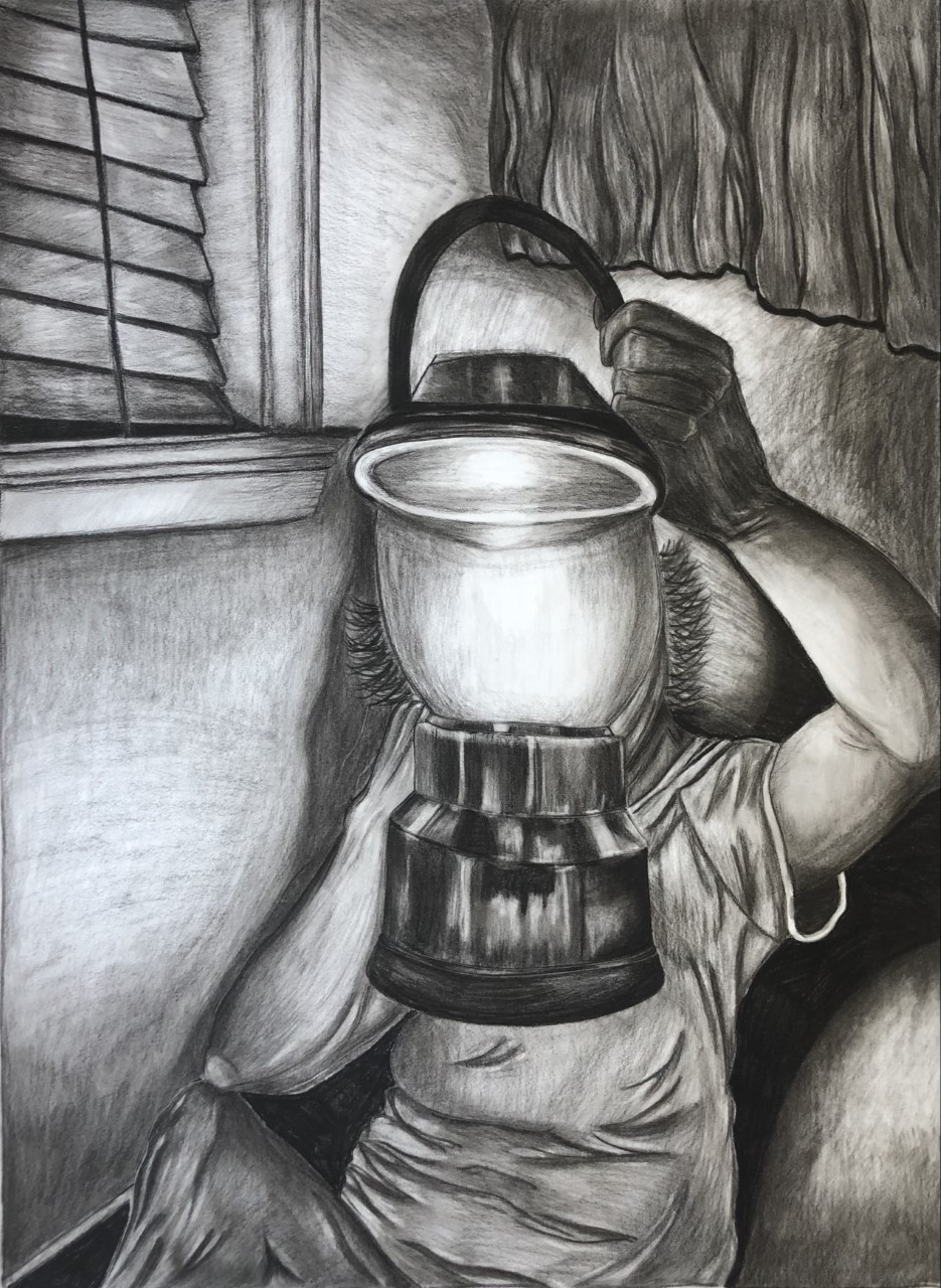 Melissa Sagaseta, Psychological Interior, 18x24 inches, ART-202: Intermediate Drawing