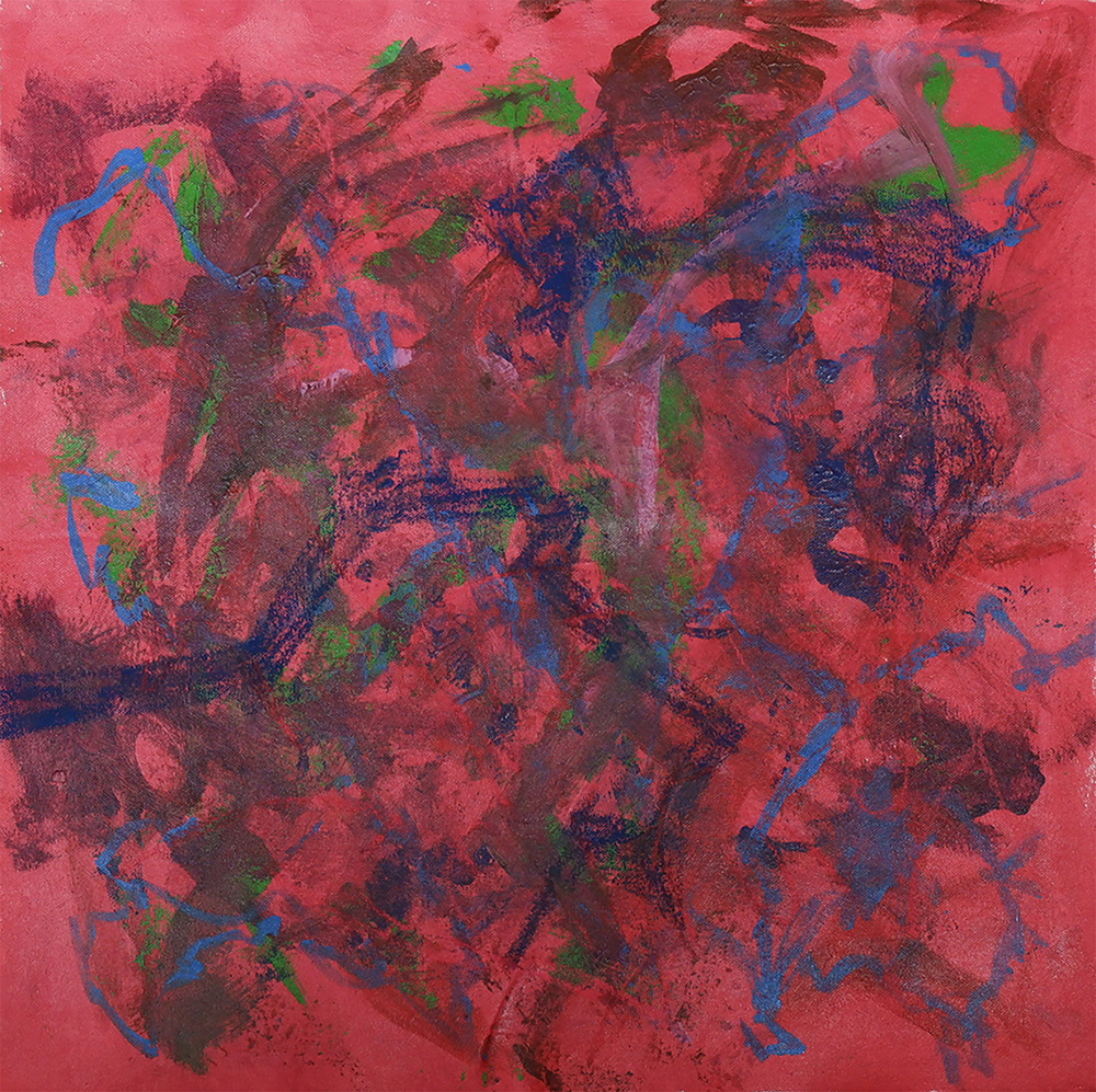 Red SuedeAcrylic and Pastels on Canvas 19x20”