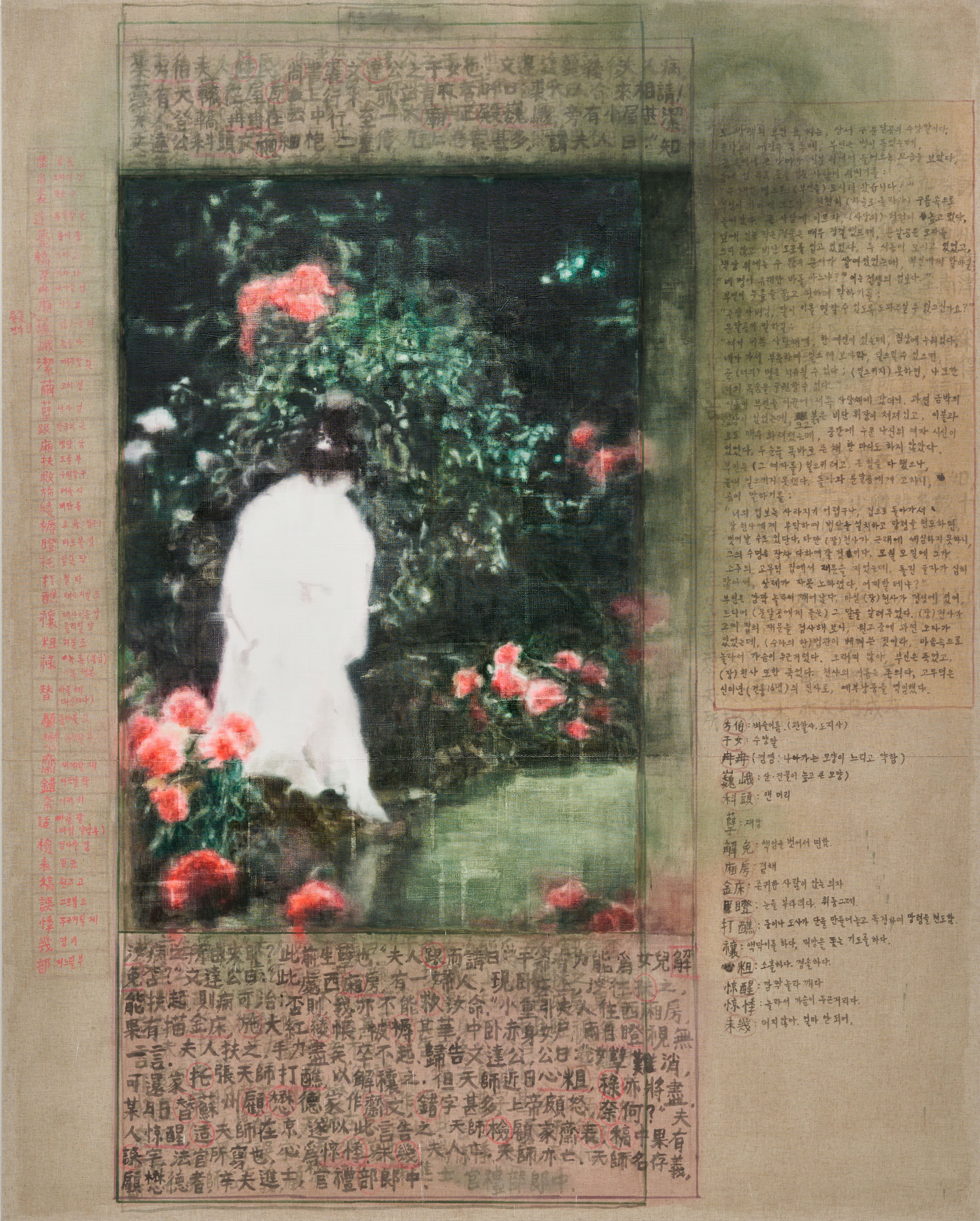 육씨부인의 실패 Failure of Lady Lu / 2024 / watercolor, oil on linen / 227x182cm