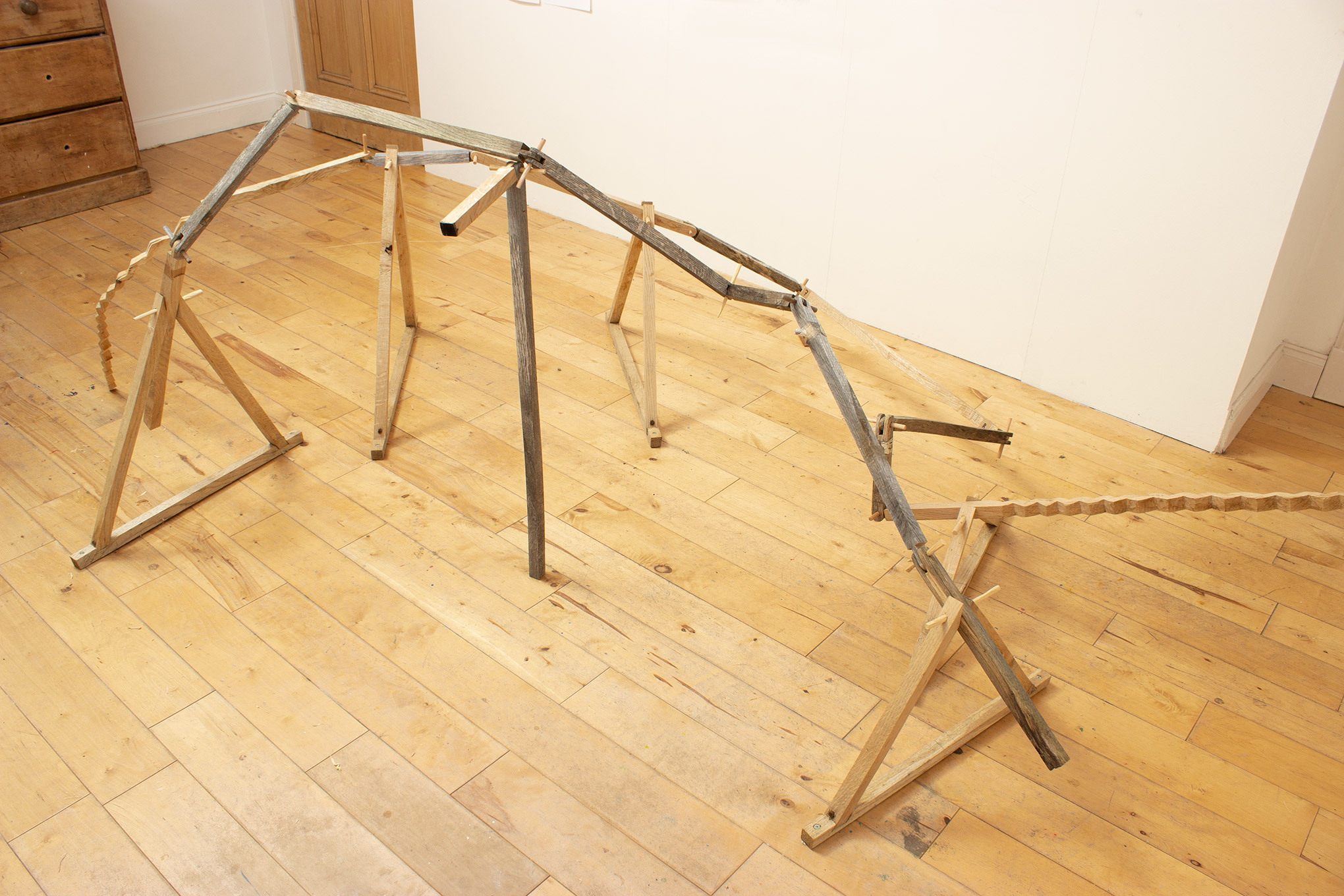 oak, stems are 1" square and jointed