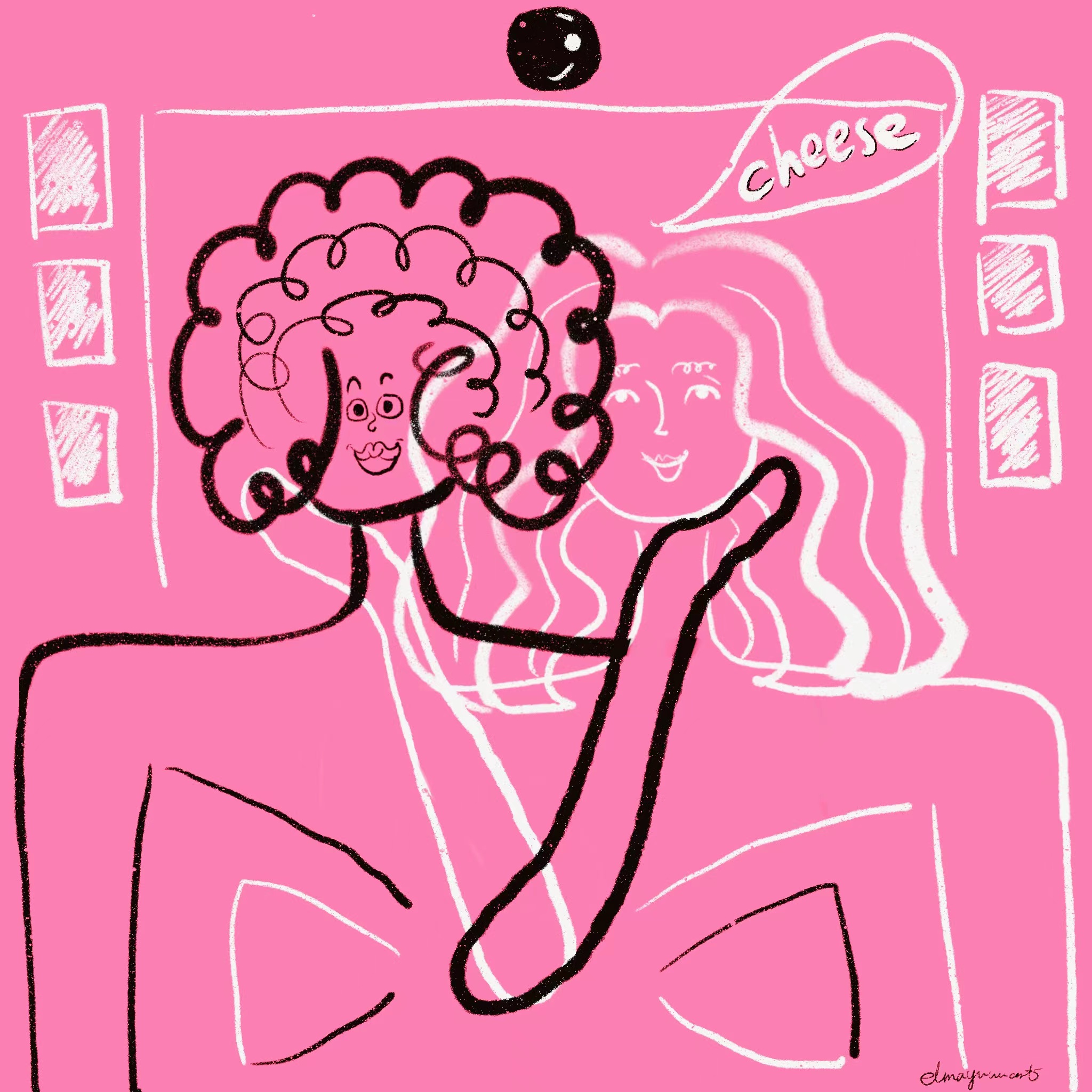 Personal project-Friendships in black and white (this illustration was inspired by the article “Friendships in Black ＆ White”from chicagomag.com)