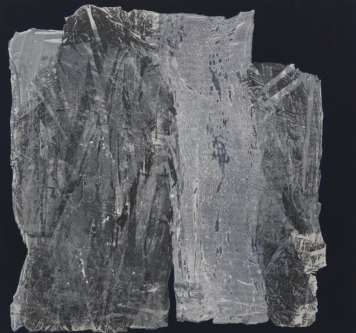 "Denna plats- Skala 1:1 (Monolith)", acrylics on polyester canvas, 23x25", 58x62 cm 