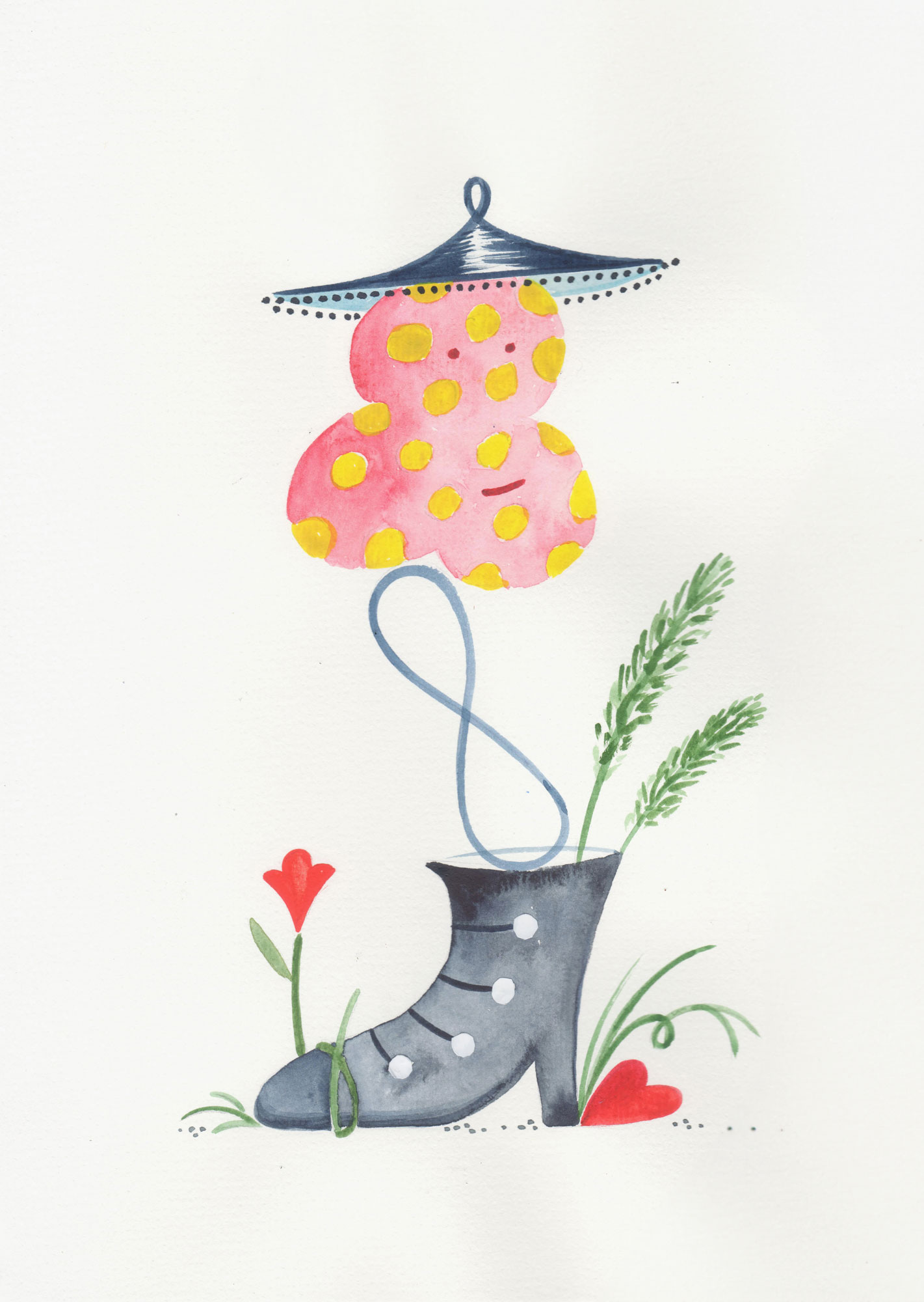 "Lost shoe", 2022, paper, watercolor, 21x29cm