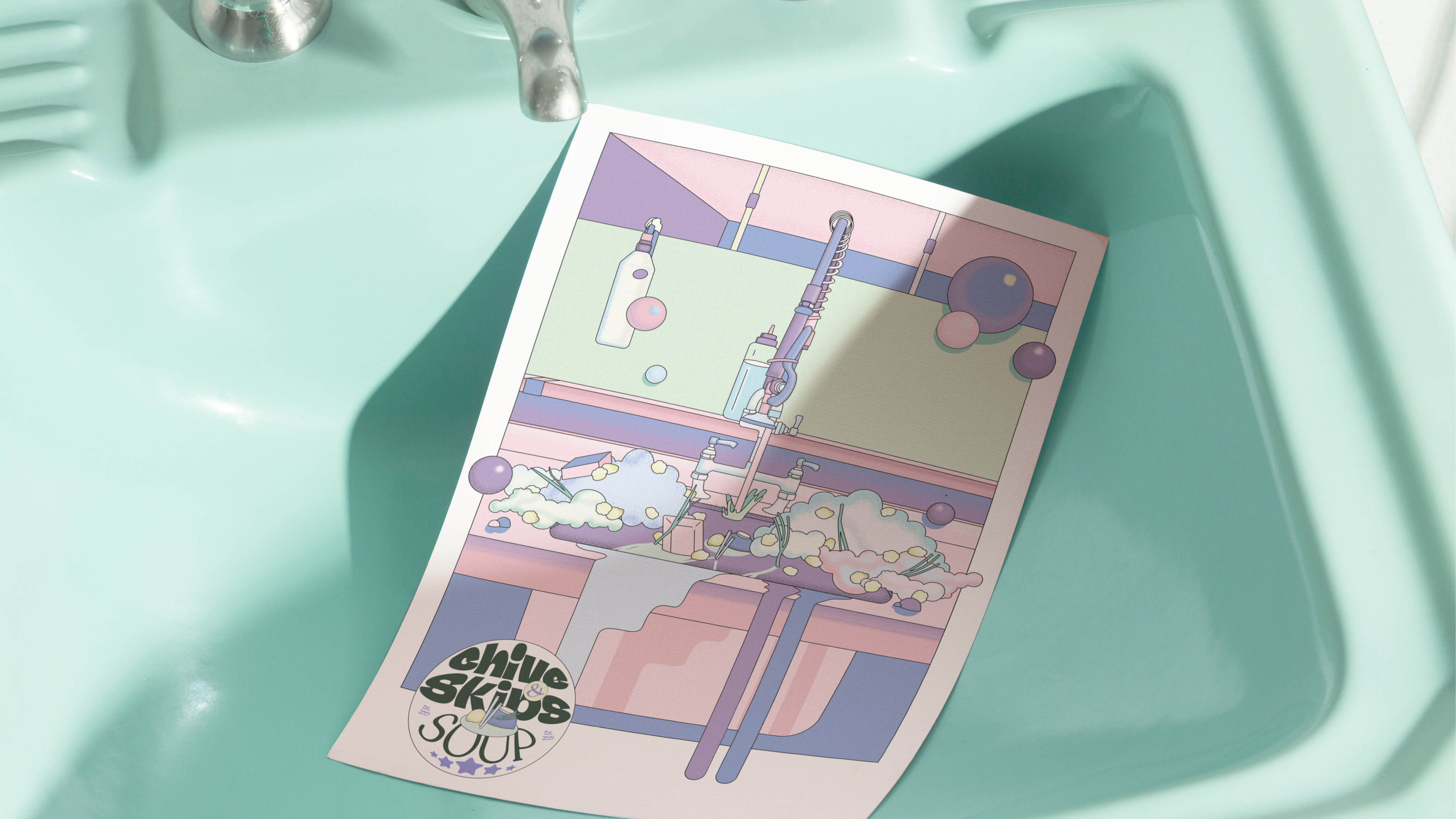 24/40: Self-initiated illustration ‘Chive & Skips Soup’, 2022.