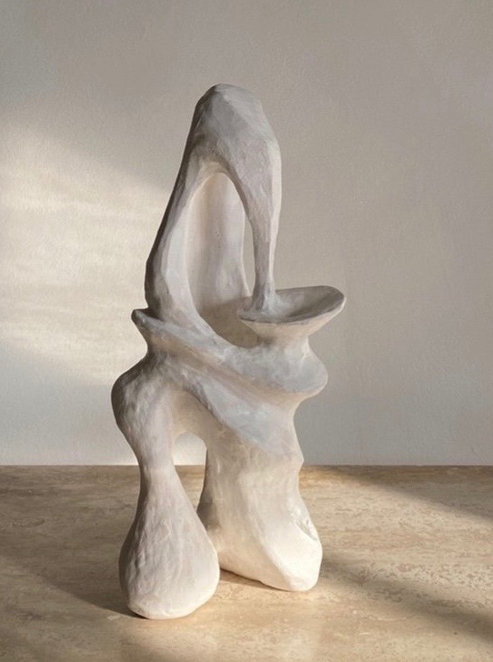 Droplet,  stoneware clay and low-fire glazes, 13 x 6 x 9 in.