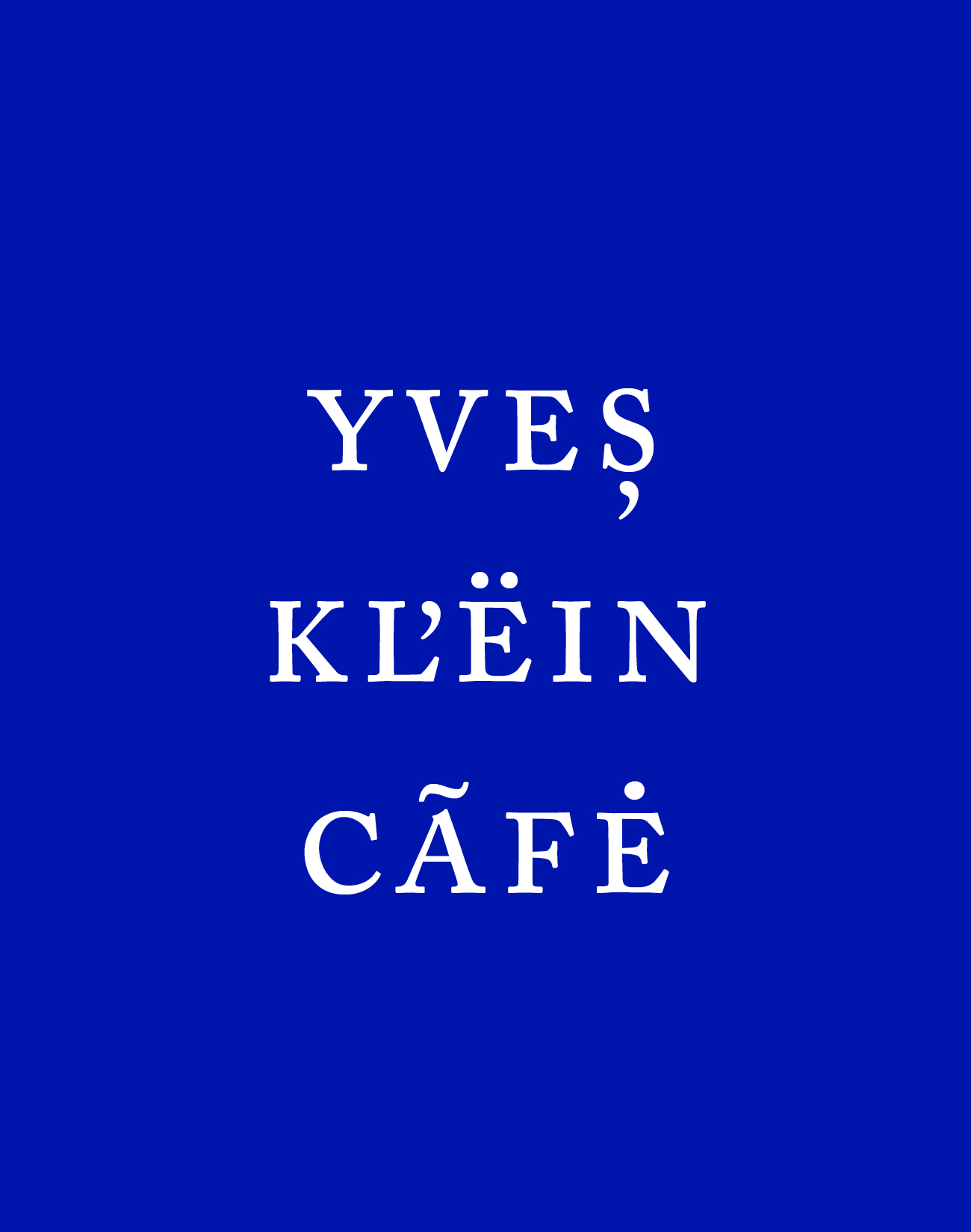 YVES KLEIN CAFÉ, Brand System, 2015