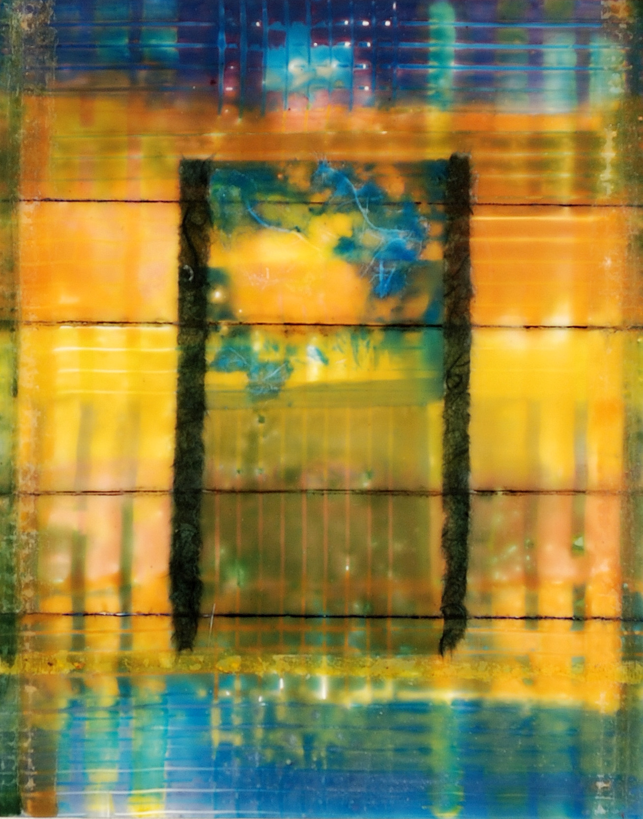 Reflections, 2017, encaustic and mixed media,  8 X 10 inches 
